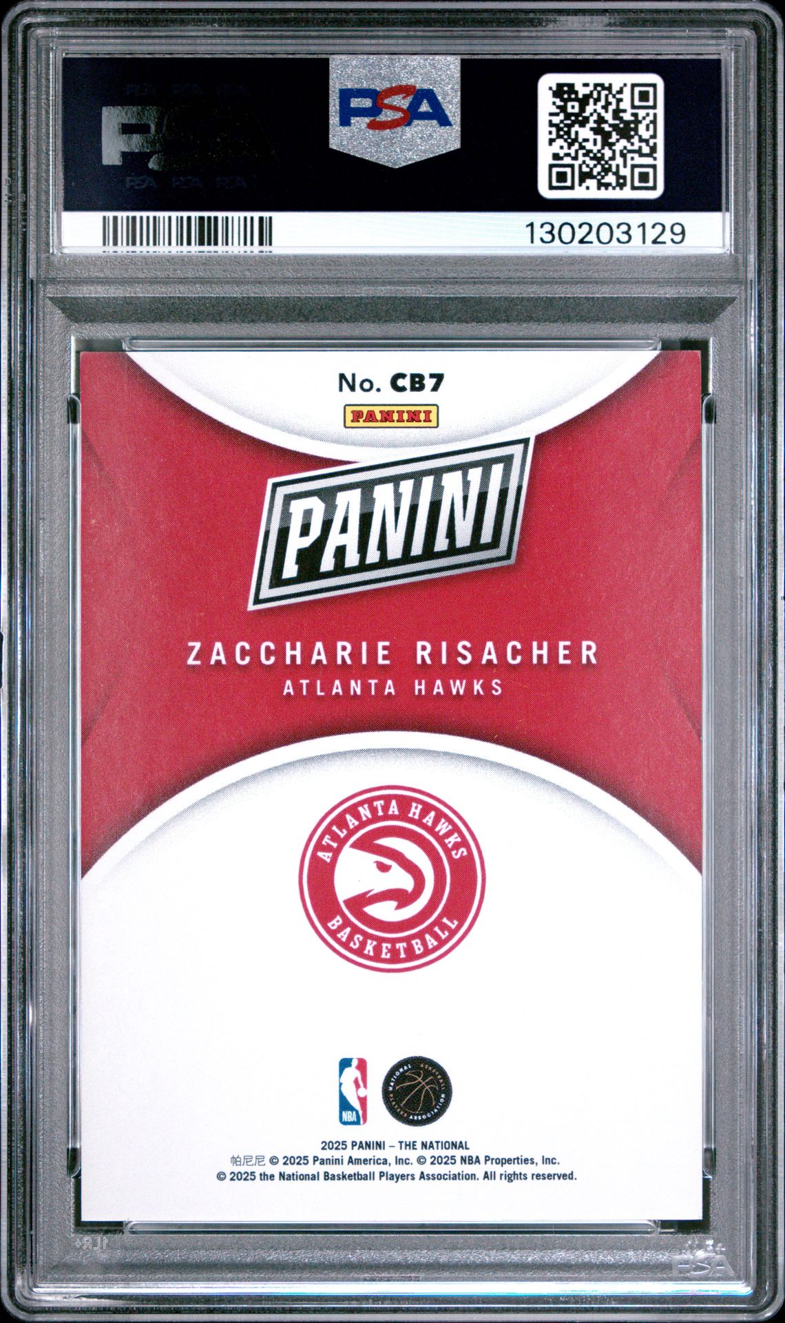 2025 Panini National Sports Collectors Convention Case Breaker Zaccharie Risacher #7 Nm-Mt 8 back