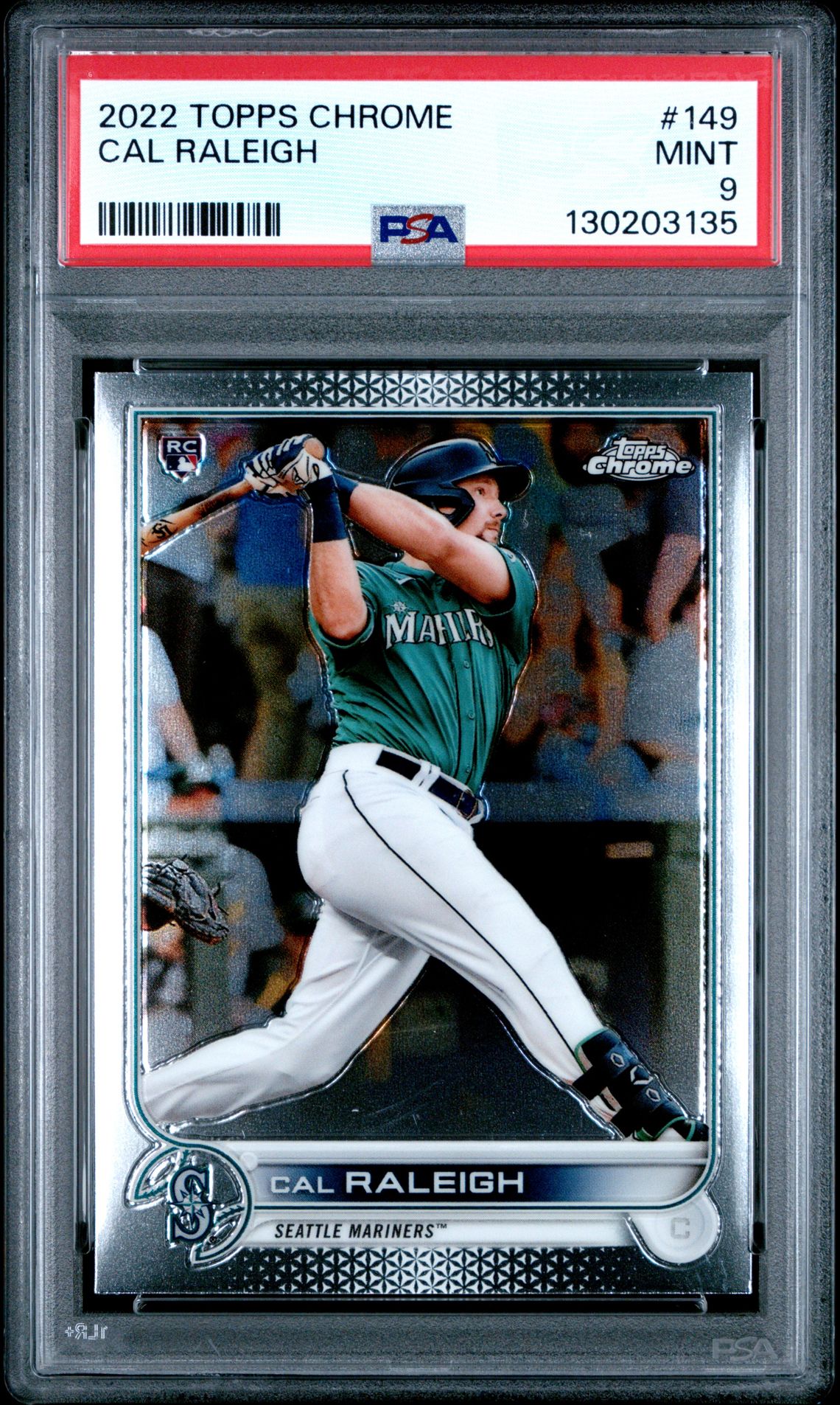 2022 Topps Chrome Cal Raleigh #149 Mint 9 front