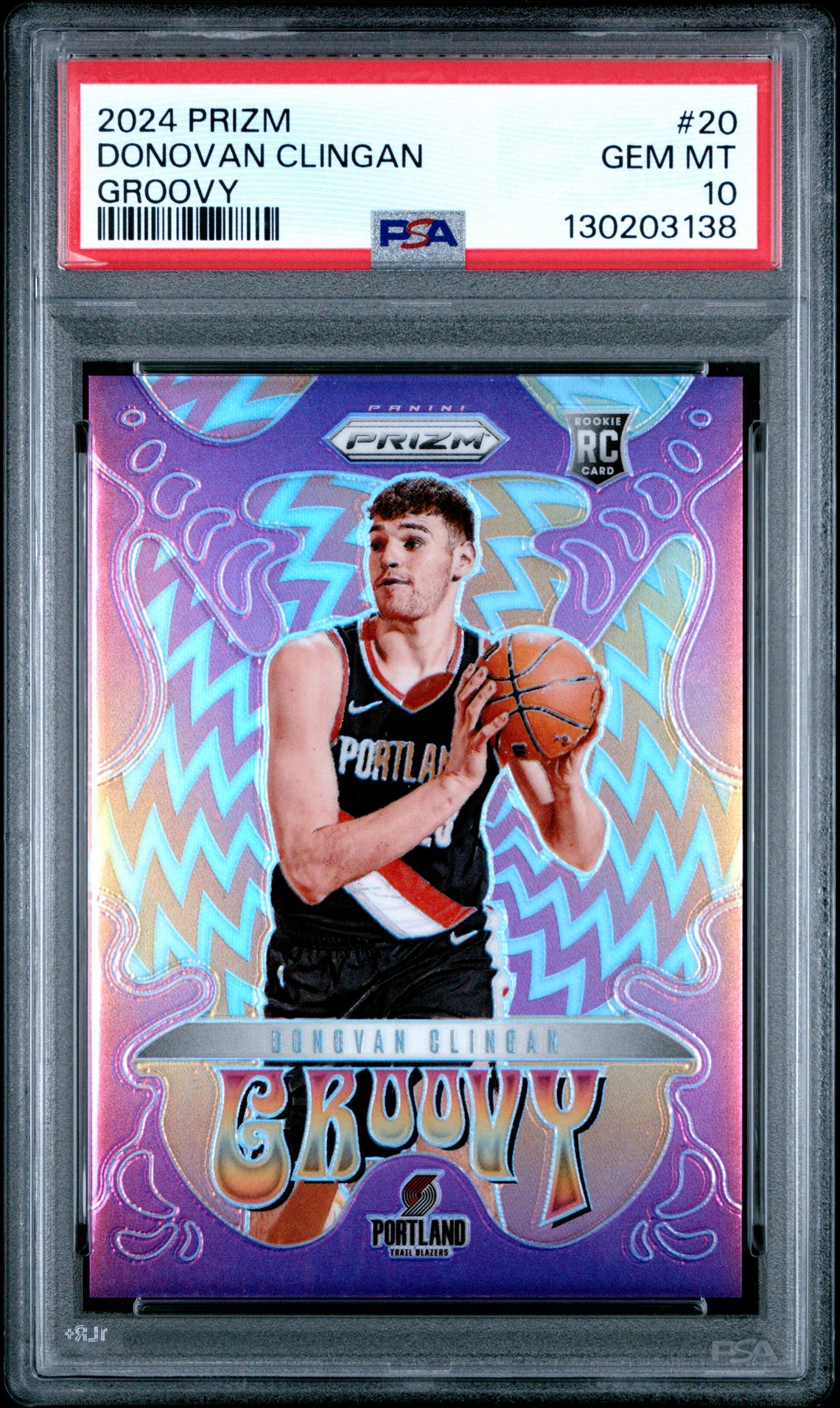 2024 Panini Prizm Groovy Donovan Clingan #20 Gem Mt 10 front