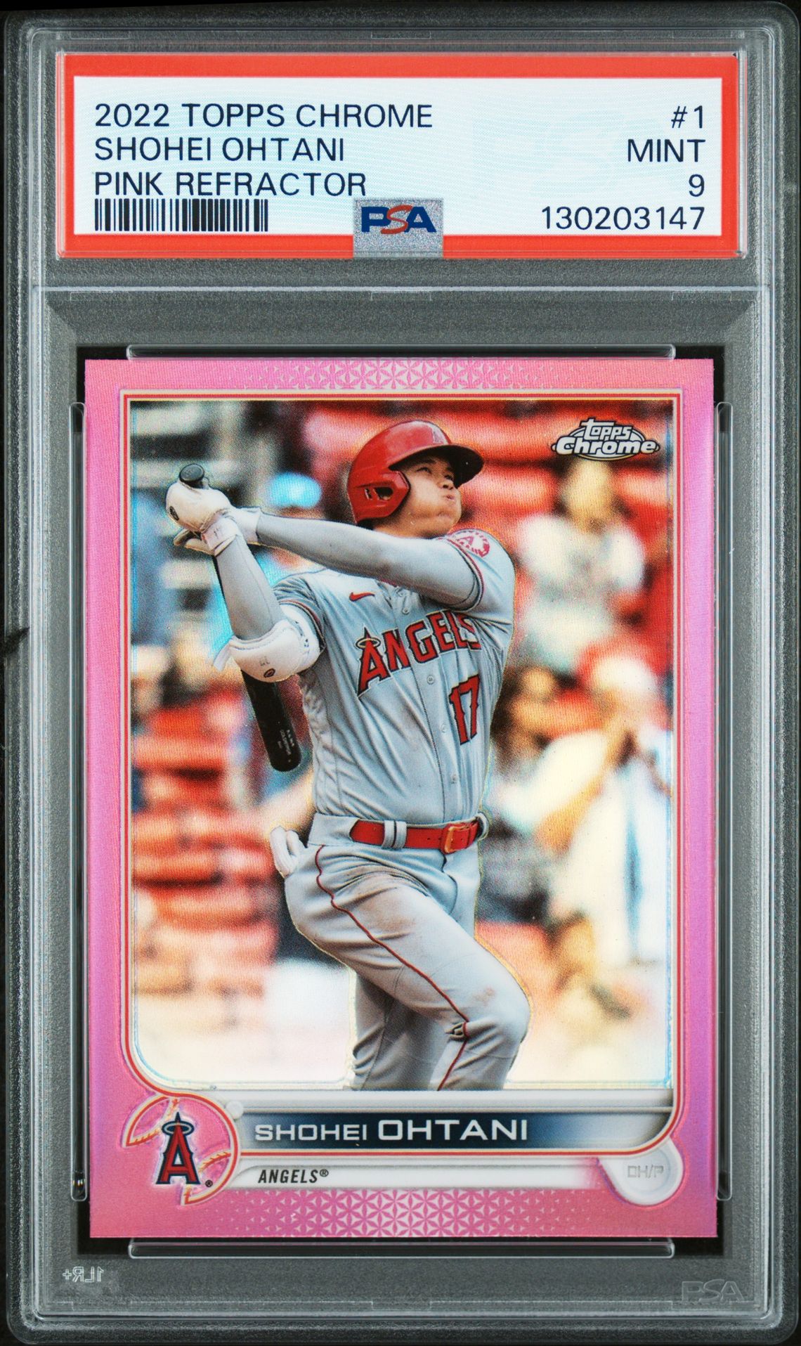 2022 Topps Chrome Shohei Ohtani #1 (Pink Refractor) Mint 9 front