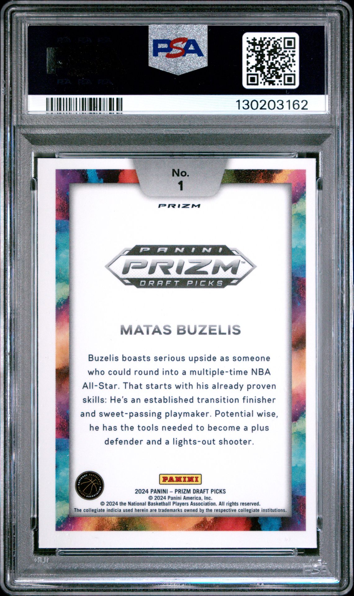 2024 Panini Prizm Draft Picks Color Blast Matas Buzelis #1 Gem Mt 10 back