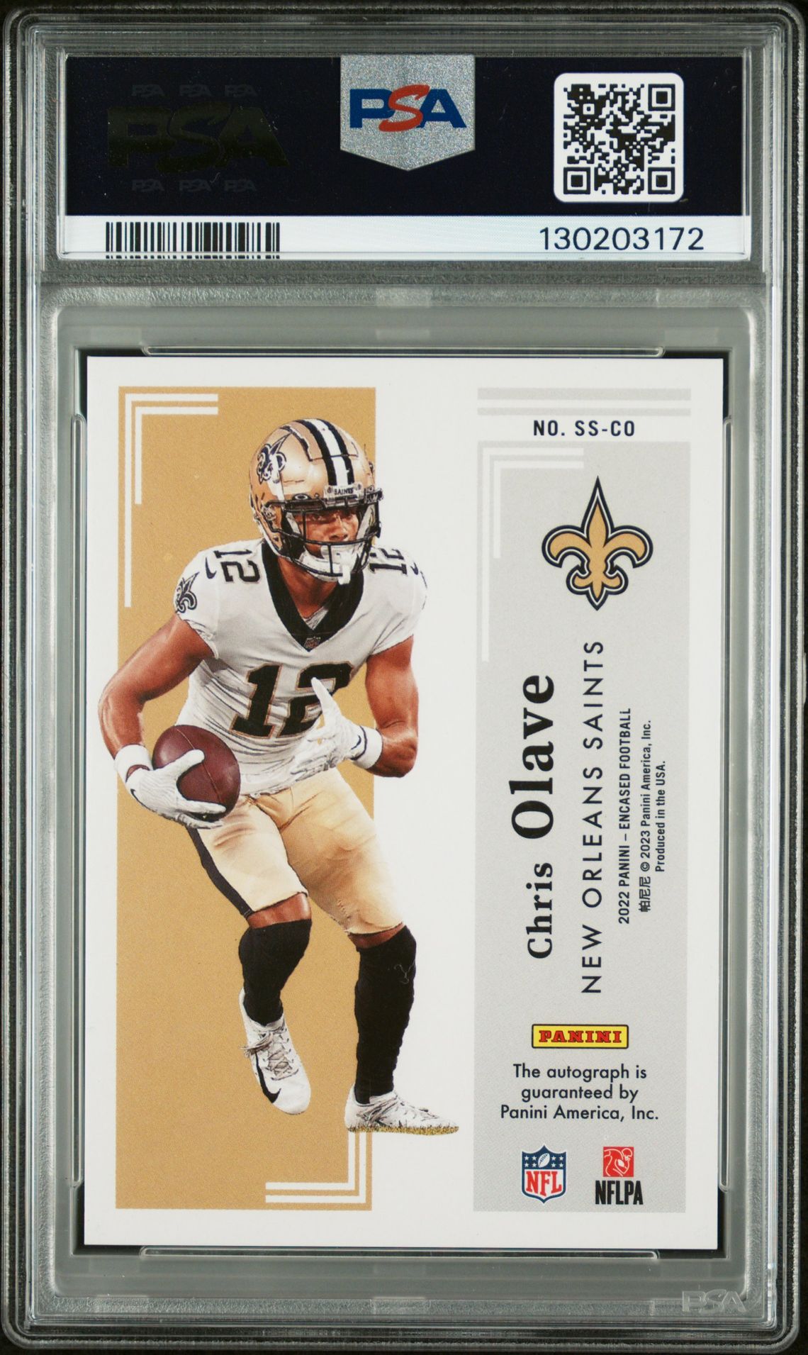 2022 Panini Encased Scripted Signatures Chris Olave #Ssco (Scripted Signature-Sapphire) Nm-Mt 8 back