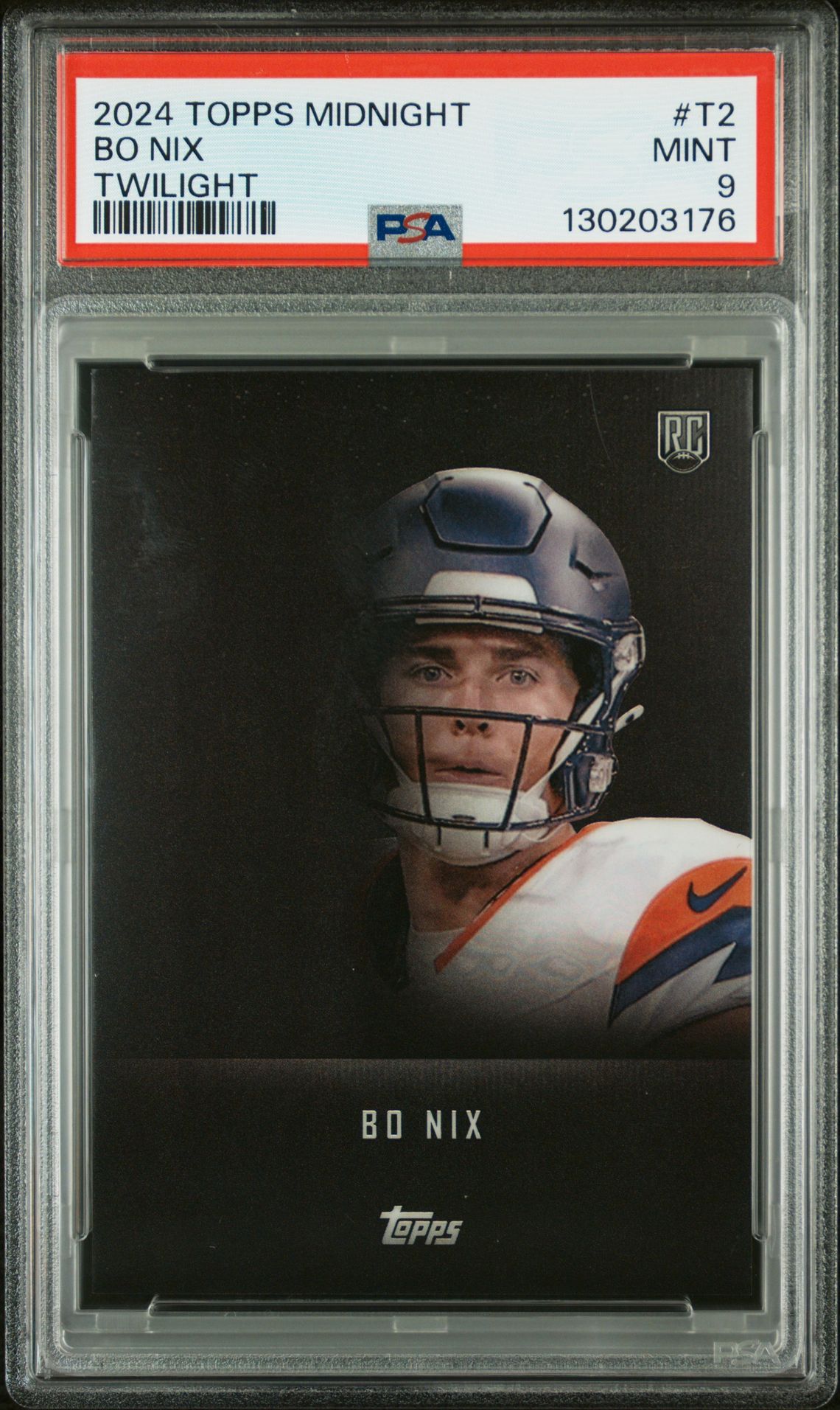 2024 Topps Midnight Twilight Bo Nix #T2 Mint 9 front