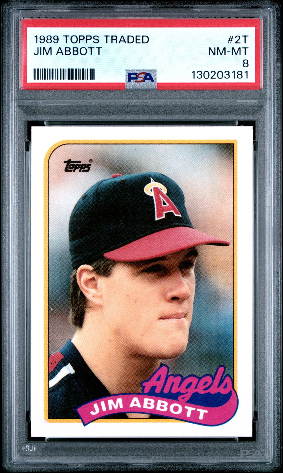 1989 Topps Traded Jim Abbott #2T Nm-Mt 8 front