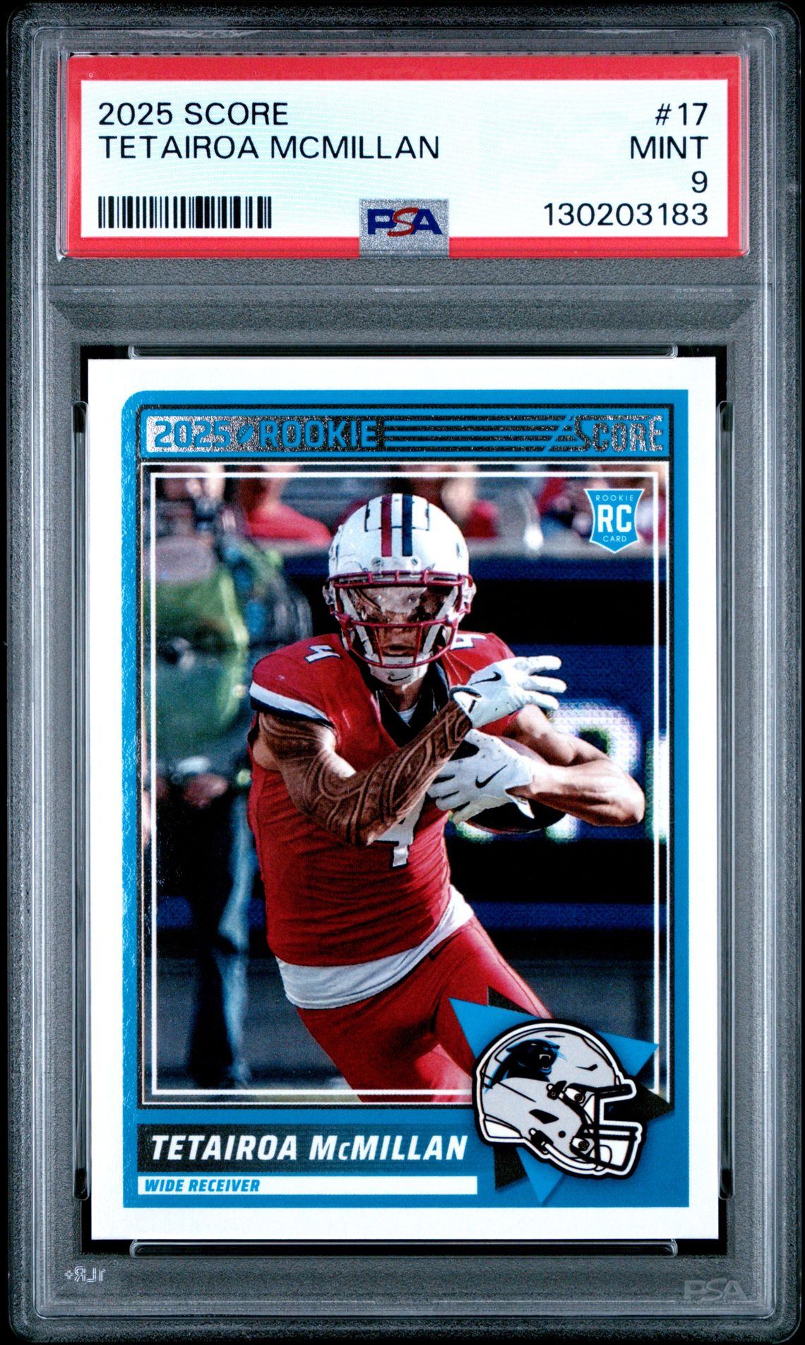 2025 Panini Score Tetairoa Mcmillan #17 Mint 9 front