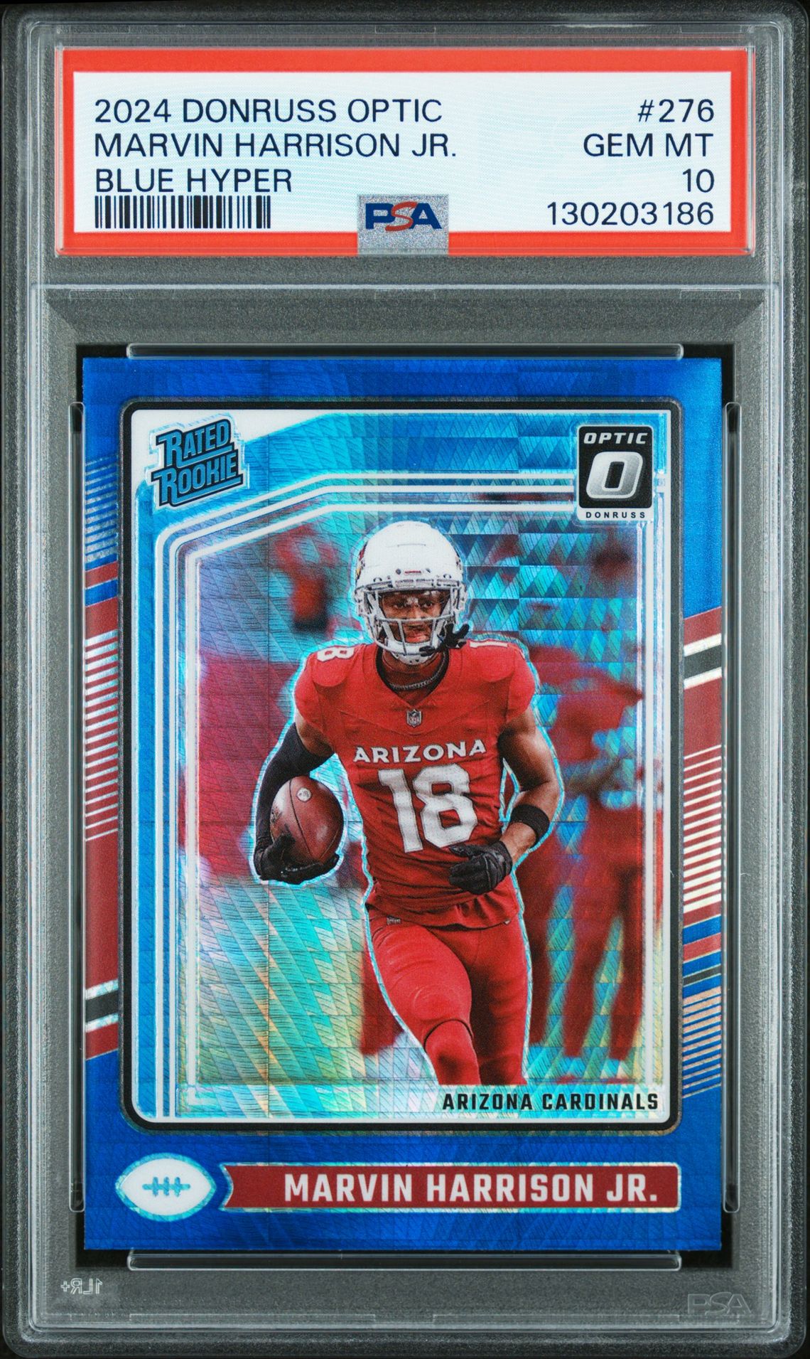 2024 Panini Donruss Optic Marvin Harrison Jr. #276 (Blue Hyper) Gem Mt 10 front