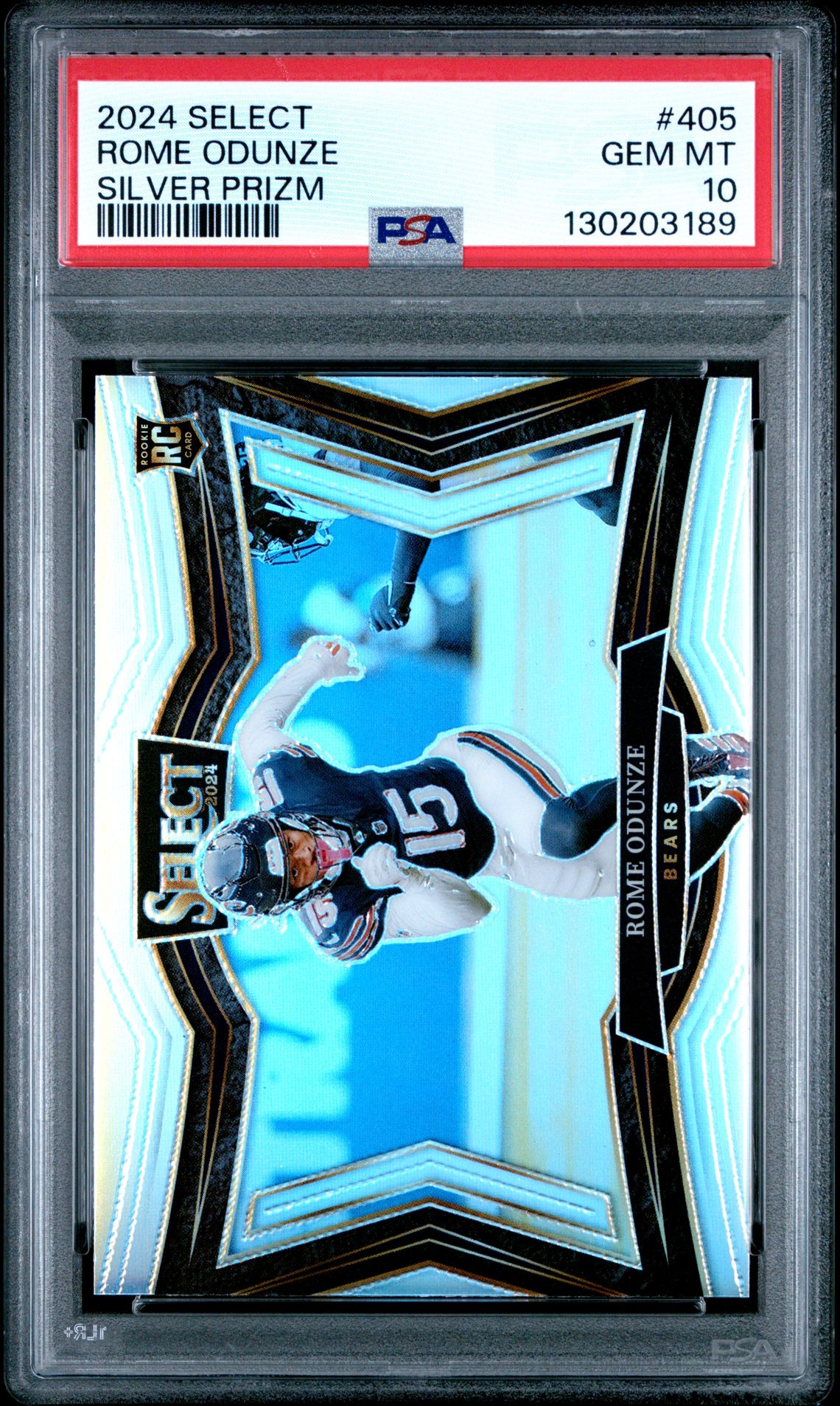 2024 Panini Select Rome Odunze #405 (Silver Prizm) Gem Mt 10 front