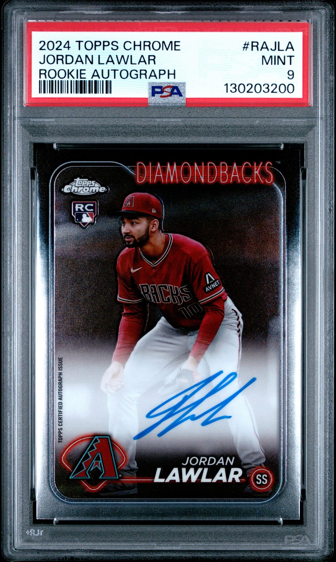 2024 Topps Chrome Rookie Autographs Jordan Lawlar #Rajla Mint 9 front