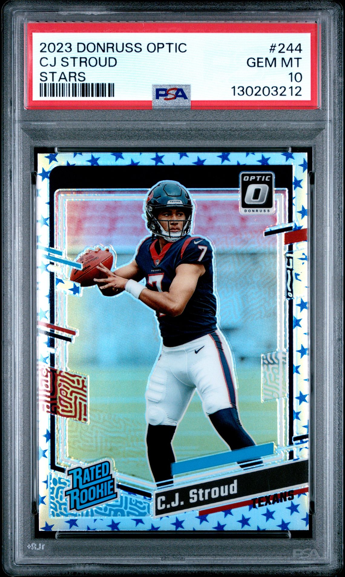 2023 Panini Donruss Optic Cj Stroud #244 (Stars) Gem Mt 10 front