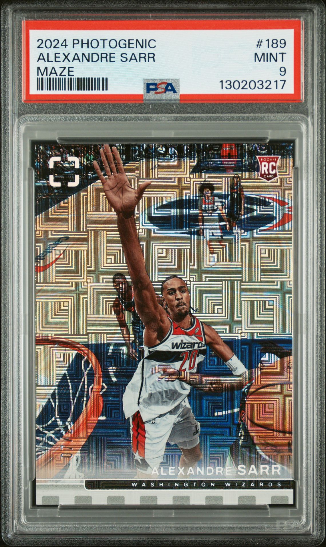 2024 Panini Photogenic Alexandre Sarr #189 (Maze) Mint 9 front