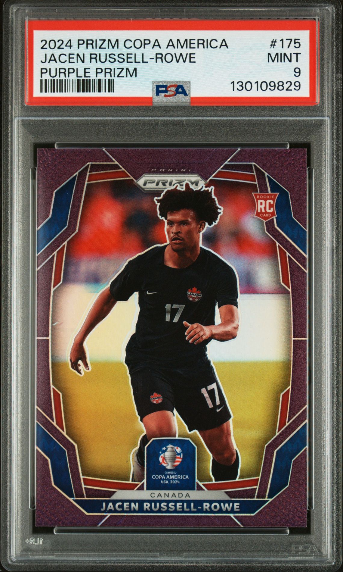 2024 Panini PANINI PRIZM CONMEBOL COPA AMERICA PURPLE PRIZM #175 Jacen Russell-Rowe front
