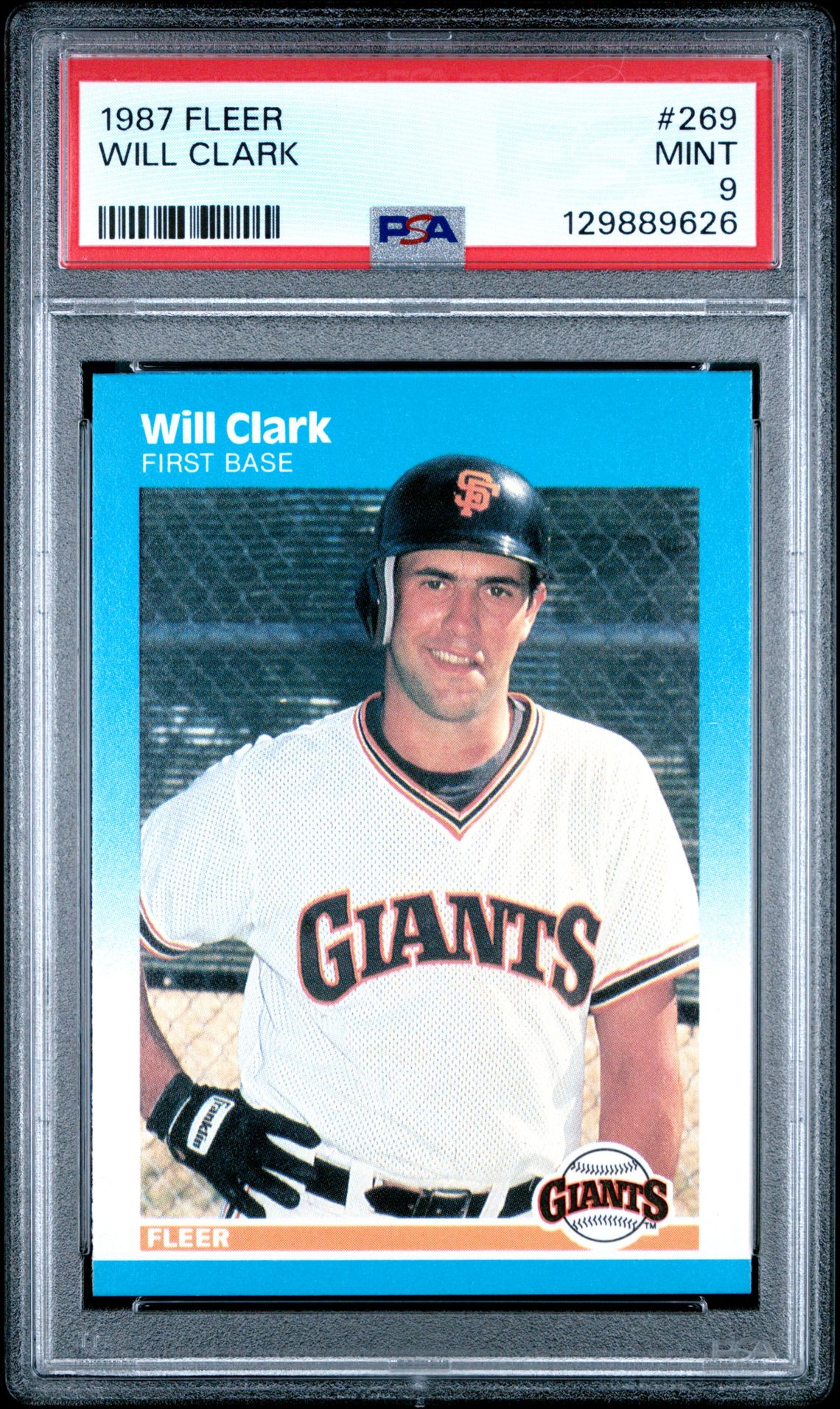1987 Fleer Will Clark #269 Mint 9 front
