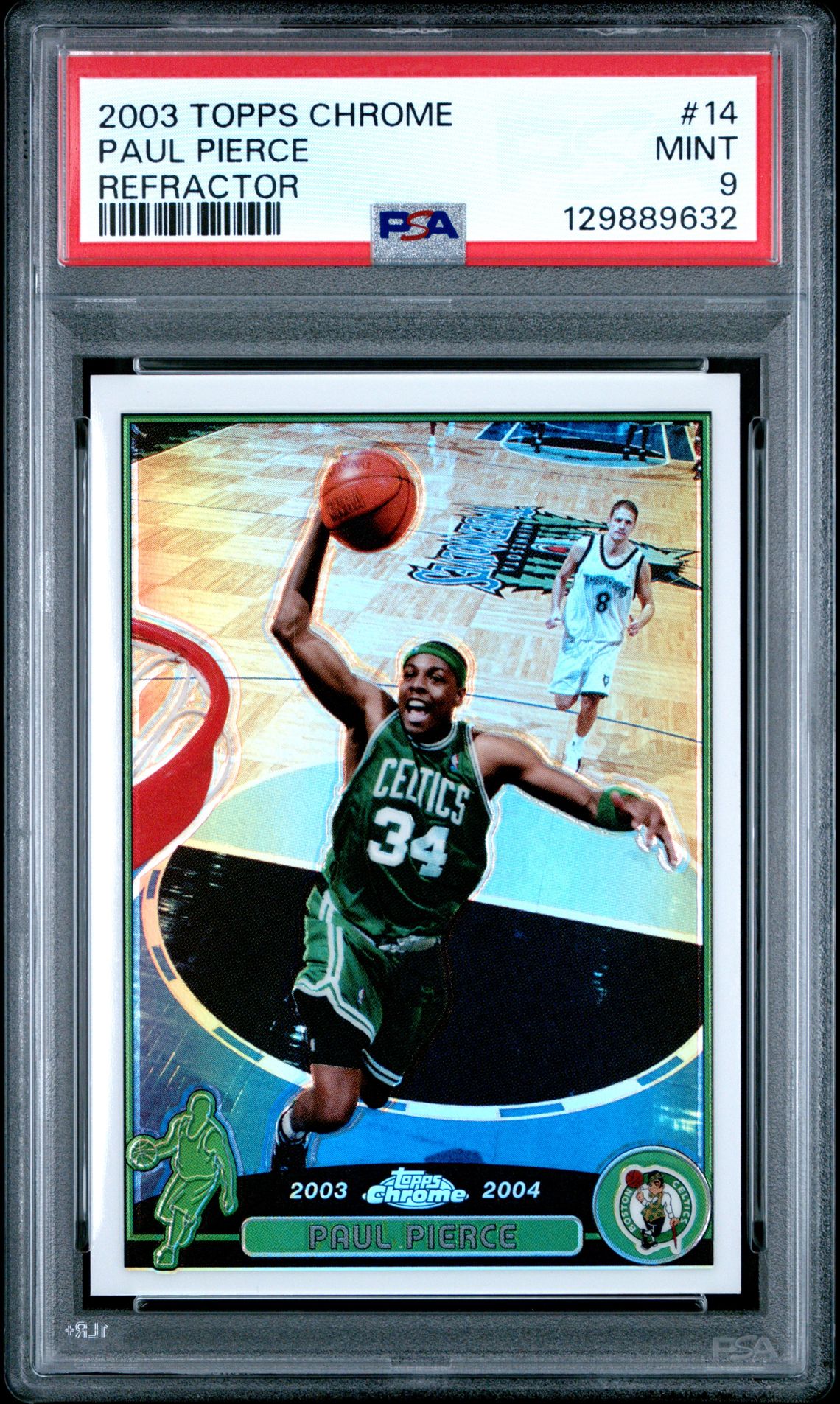 2003 Topps Chrome Paul Pierce #14 (Refractor) Mint 9 front
