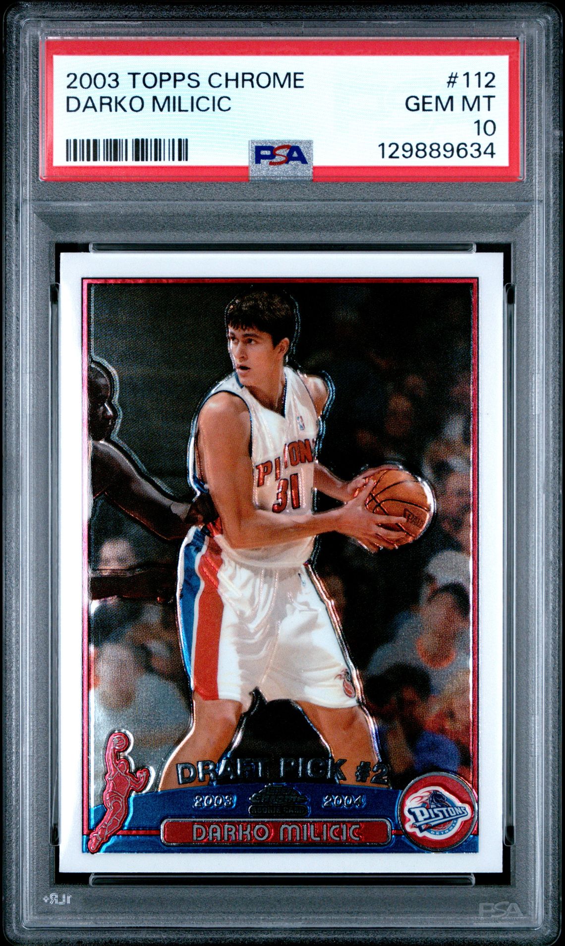 2003 Topps Chrome Darko Milicic #112 Gem Mt 10 front