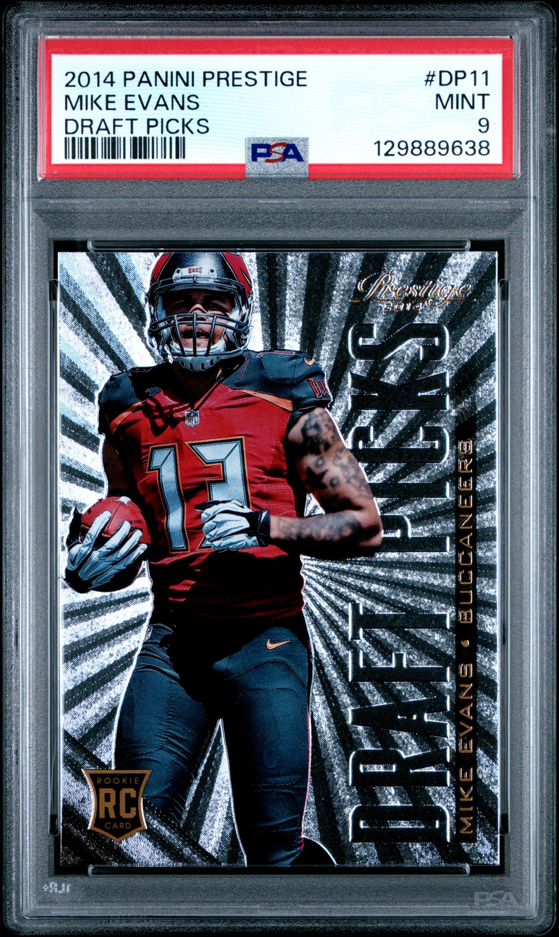 2014 Panini Prestige Draft Picks Mike Evans #Dp11 (Draft Picks) Mint 9 front