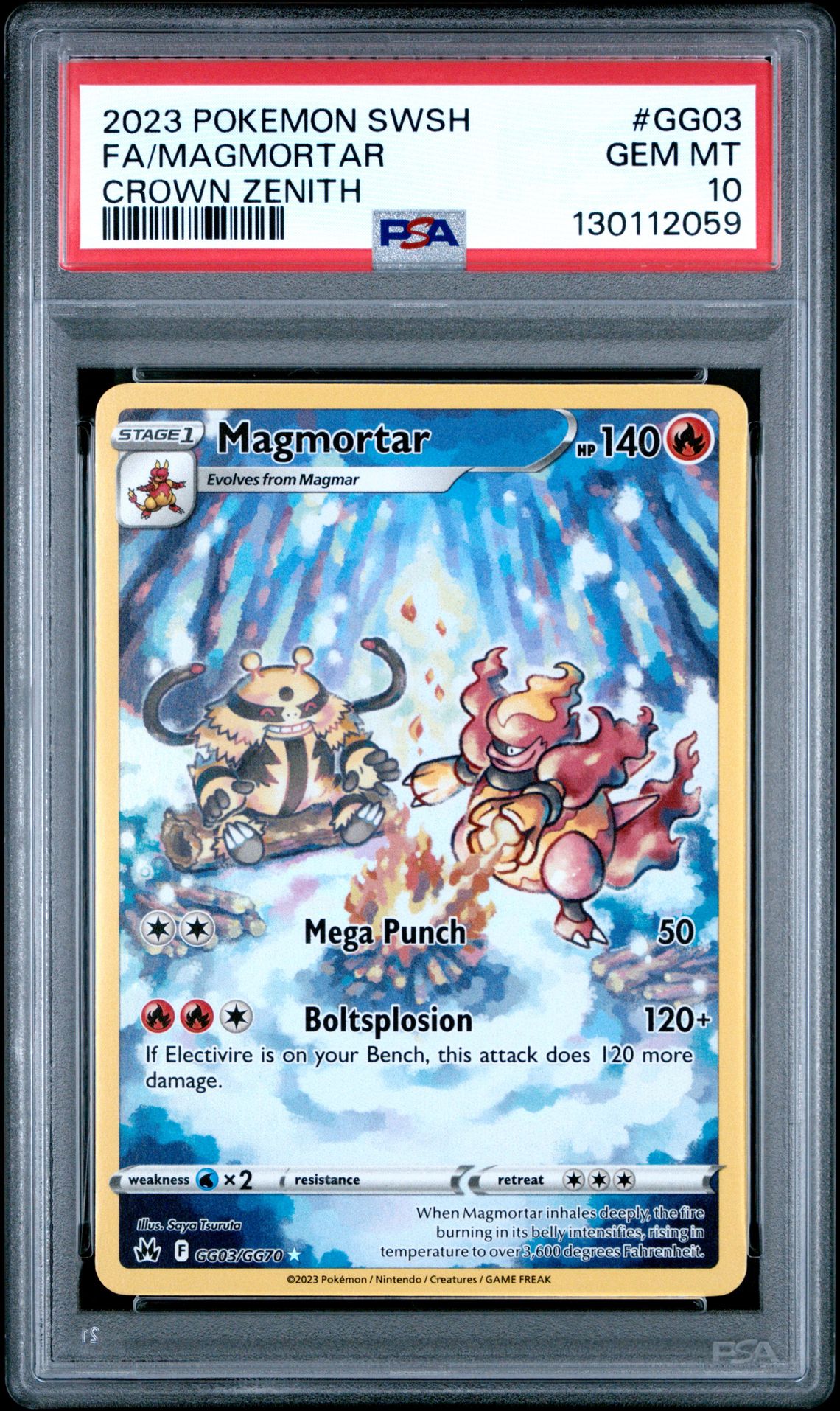 2023 Pokemon Sword And Shield Crown Zenith Fa/Magmortar #Gg03 (Crown Zenith) Gem Mt 10 front