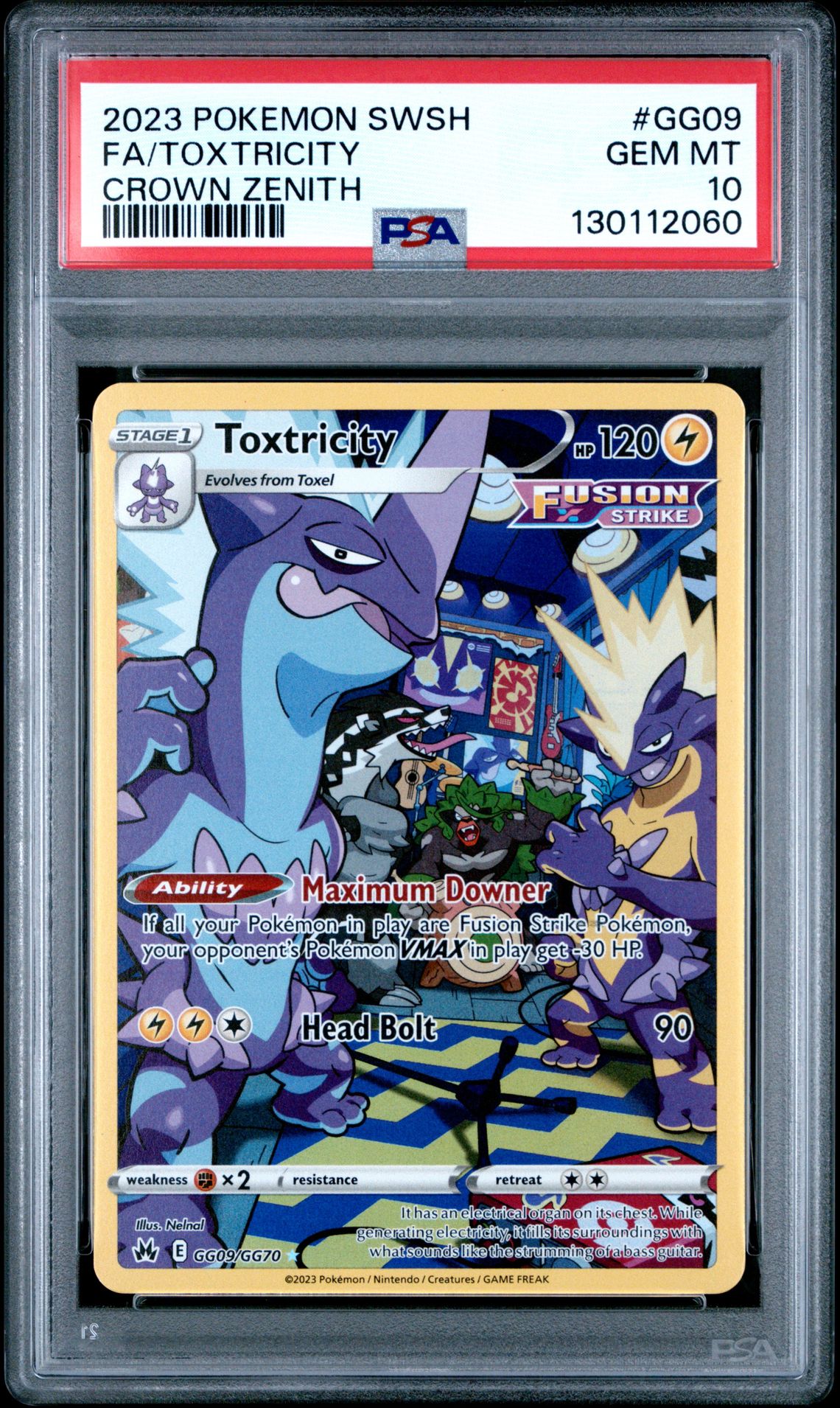 2023 Pokemon Sword And Shield Crown Zenith Fa/Toxtricity #Gg09 (Crown Zenith) Gem Mt 10 front