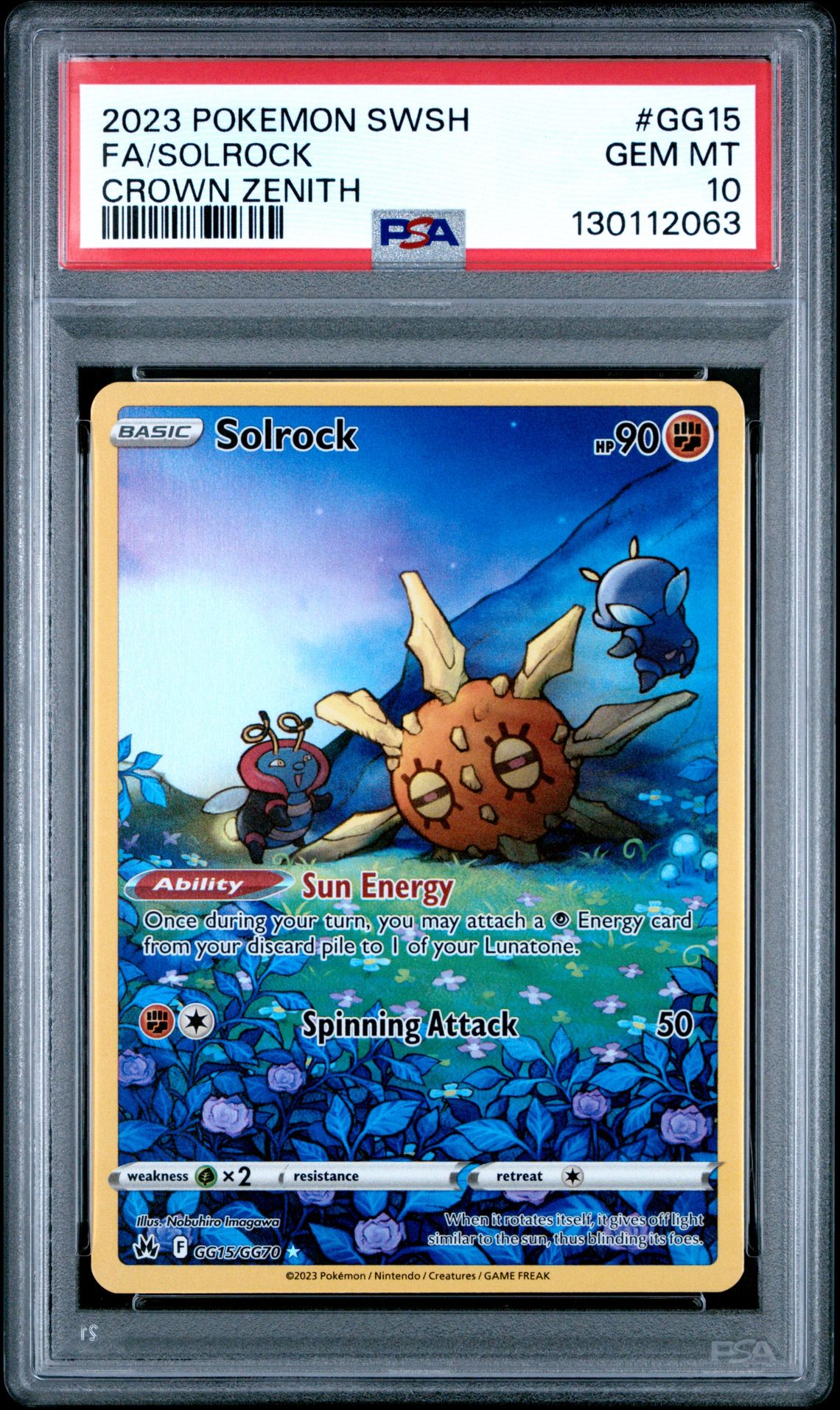 2023 Pokemon Sword And Shield Crown Zenith Fa/Solrock #Gg15 (Crown Zenith) Gem Mt 10 front