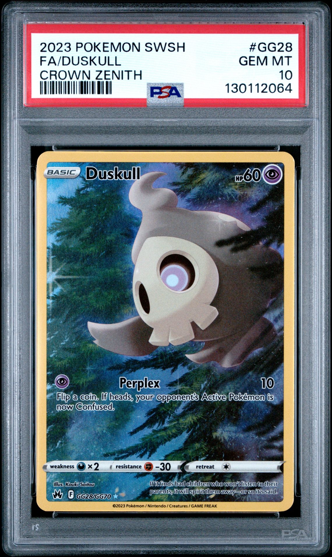 2023 Pokemon Sword And Shield Crown Zenith Fa/Duskull #Gg28 (Crown Zenith) Gem Mt 10 front