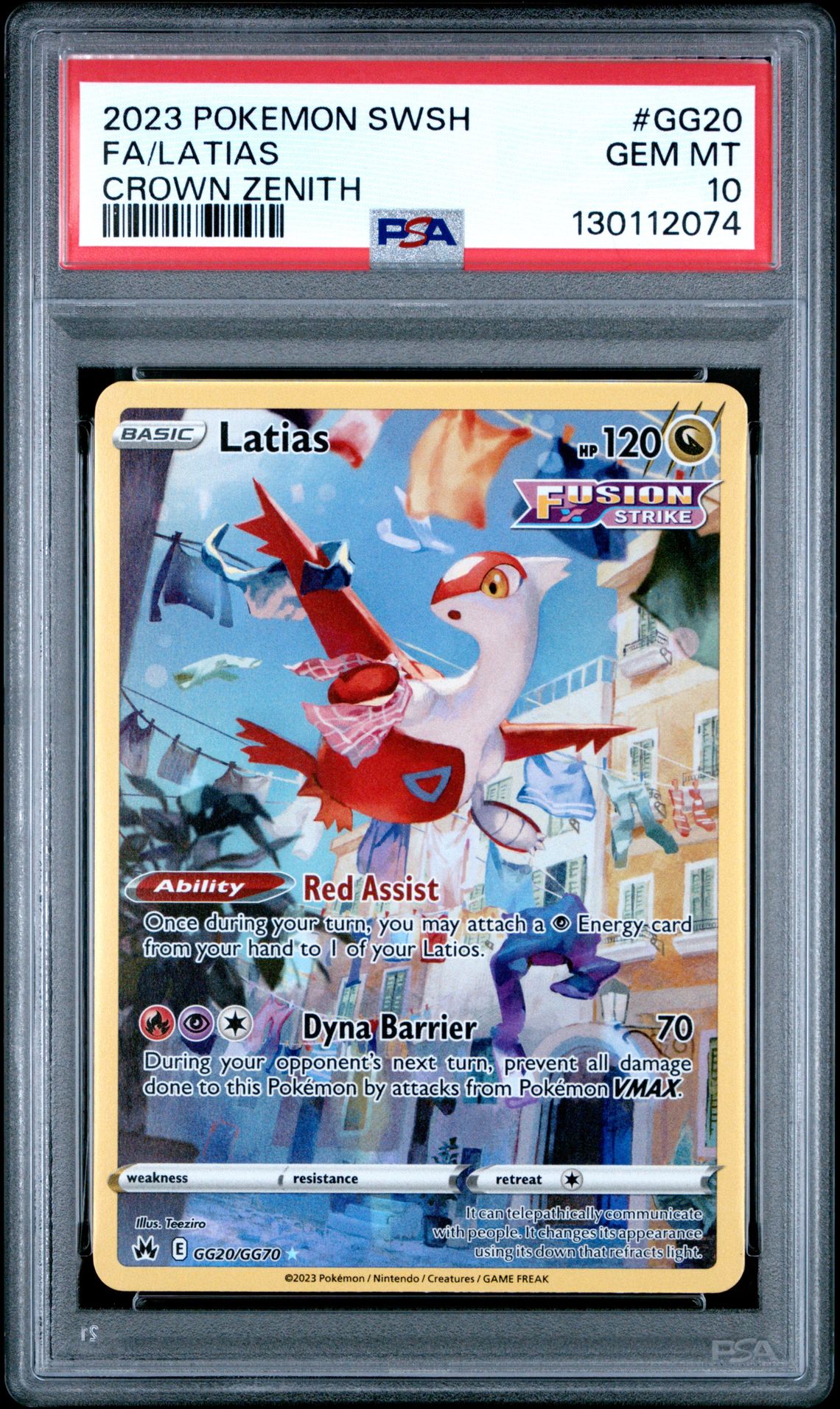 2023 Pokemon Sword And Shield Crown Zenith Fa/Latias #Gg20 (Crown Zenith) Gem Mt 10 front