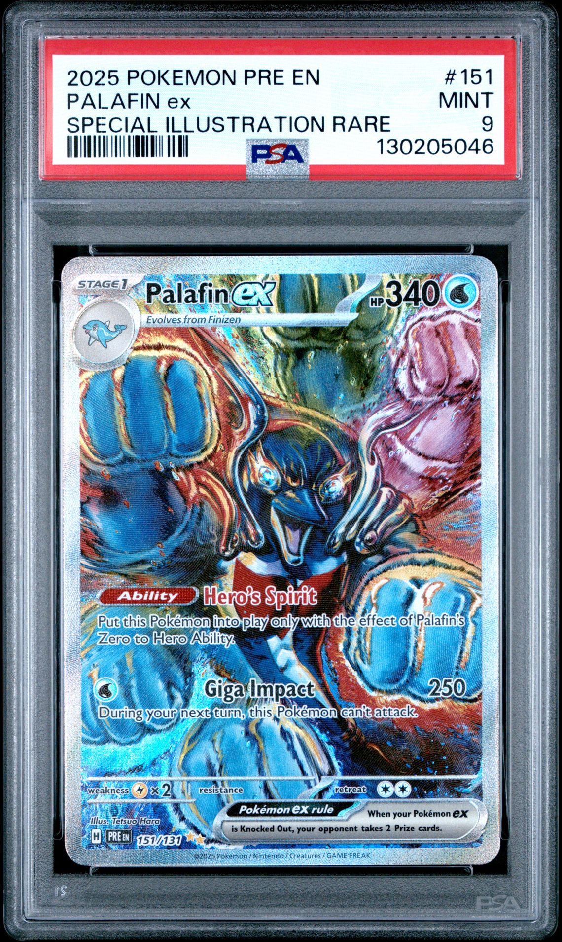 2025 Pokemon Pre En-Prismatic Evolutions Palafin Ex #151 (Special Illustration Rare) Mint 9 front