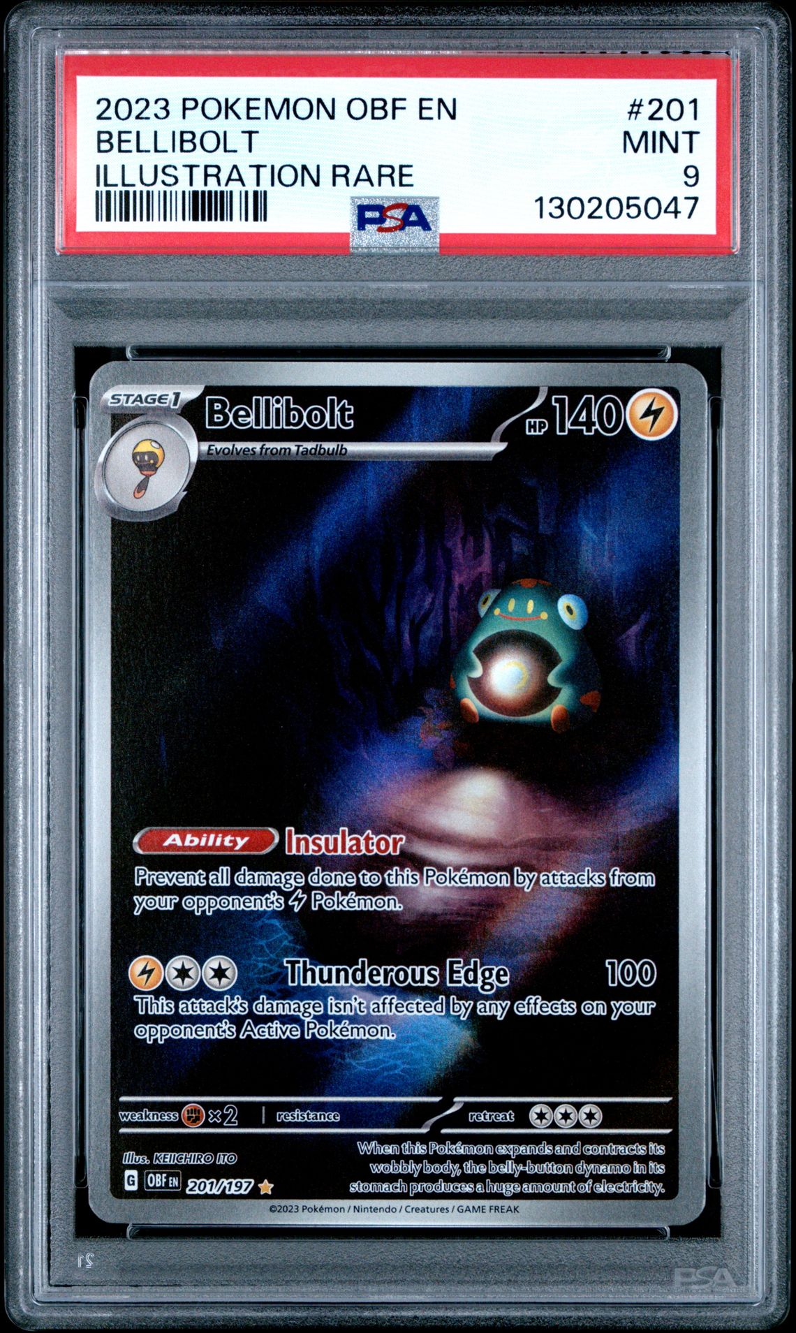 2023 Pokemon Obf En-Obsidian Flames Bellibolt #201 (Illustration Rare) Mint 9 front