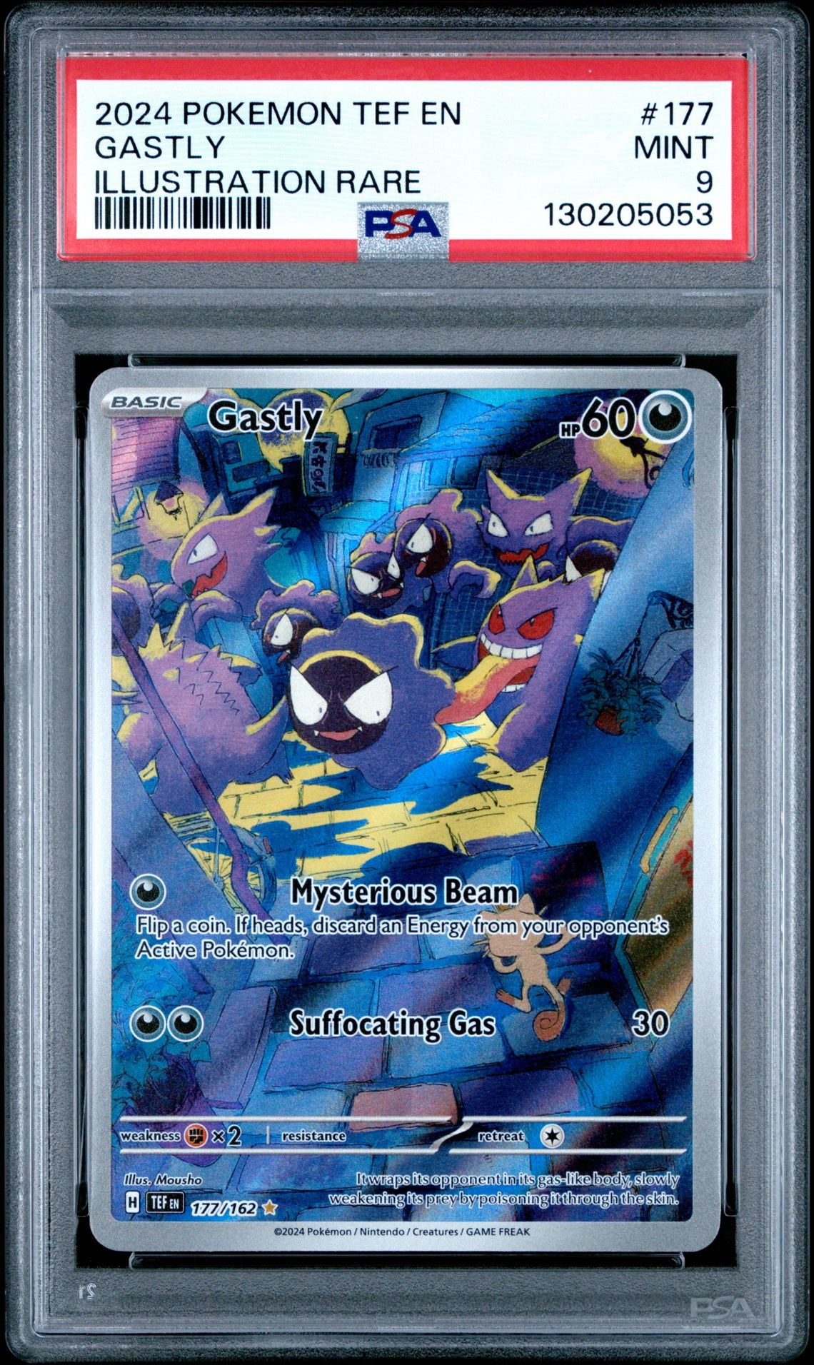 2024 Pokemon Tef En-Temporal Forces Gastly #177 (Illustration Rare) Mint 9 front