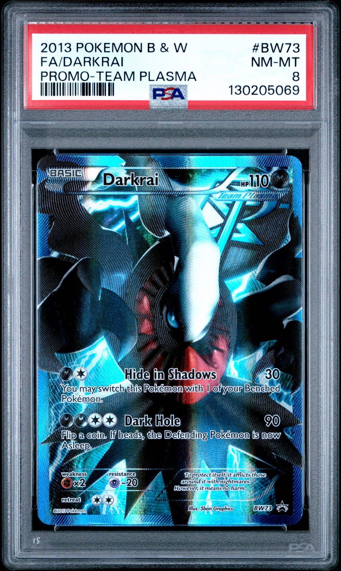 2013 Pokemon Black & White Promo Fa/Darkrai #Bw73 (Promo-Team Plasma) Nm-Mt 8 front