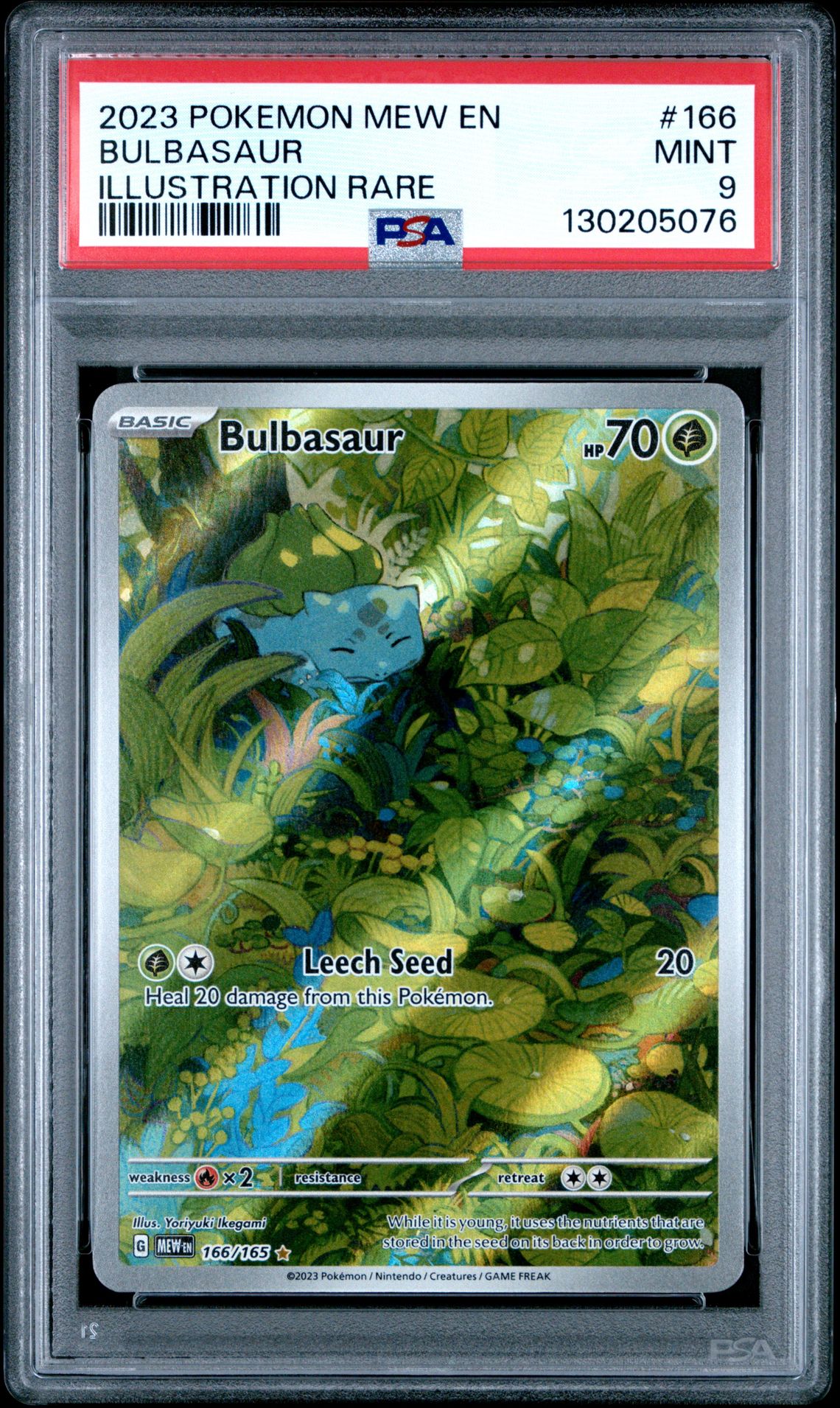 2023 Pokemon Mew En-151 Bulbasaur #166 (Illustration Rare) Mint 9 front