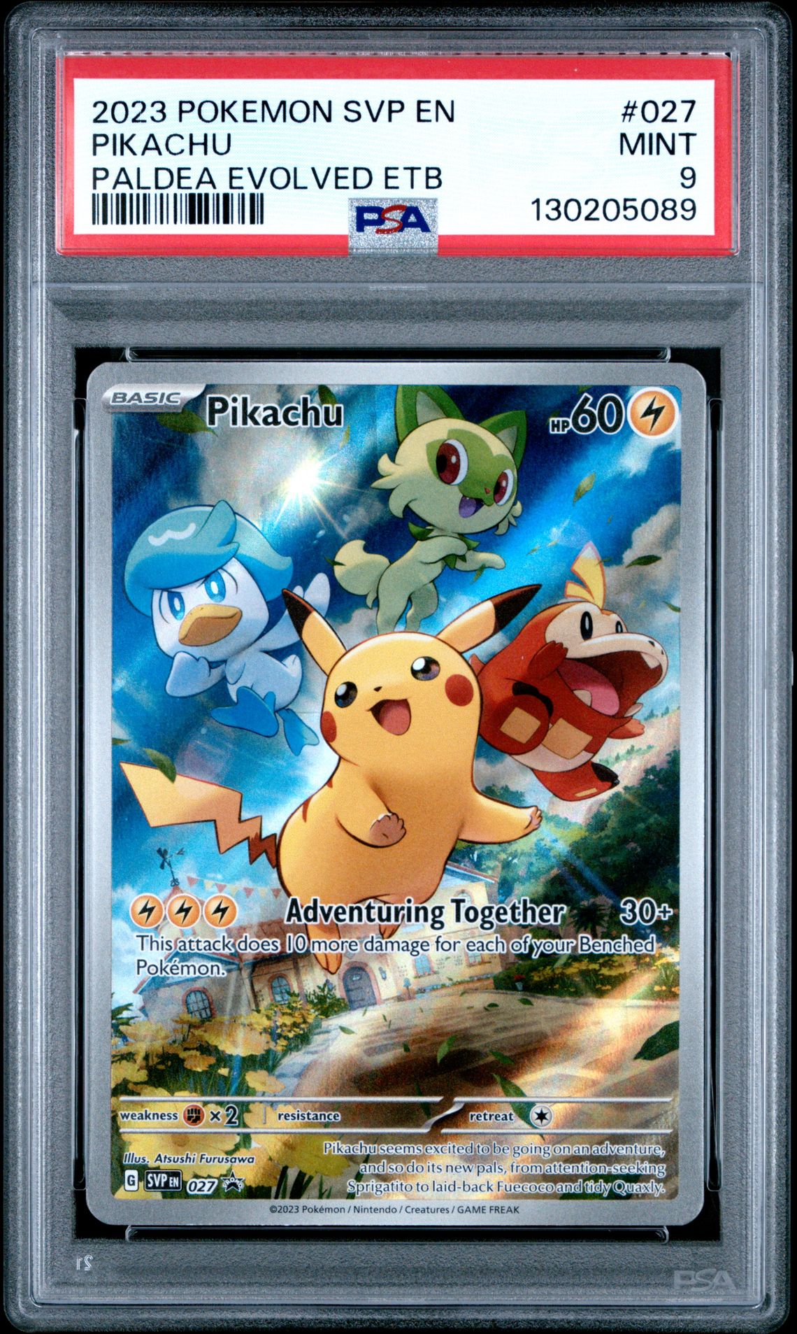 2023 Pokemon Svp En-Sv Black Star Promo Pikachu #027 (Paldea Evolved Etb) Mint 9 front