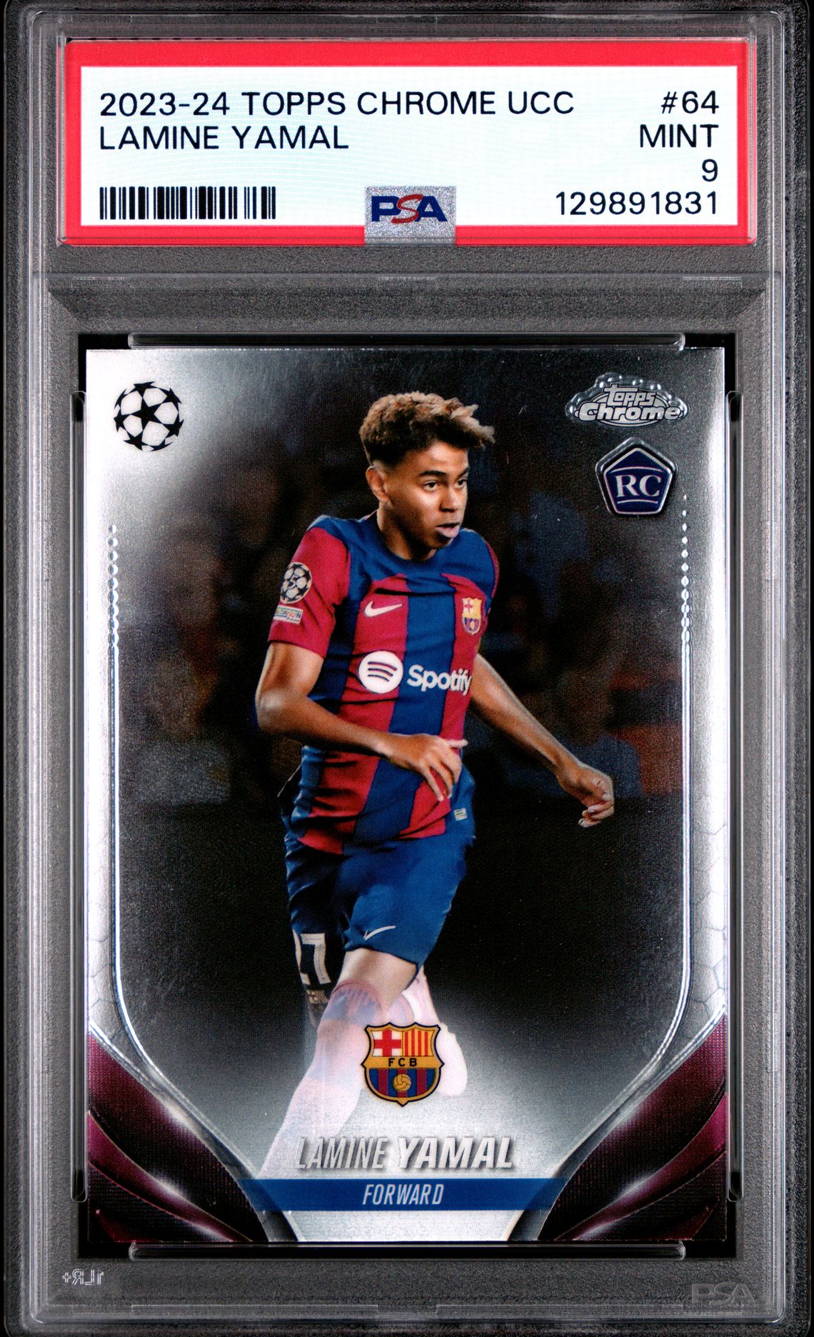 2023-24 Topps Chrome Uefa Club Competitions Lamine Yamal #64 Mint 9 front