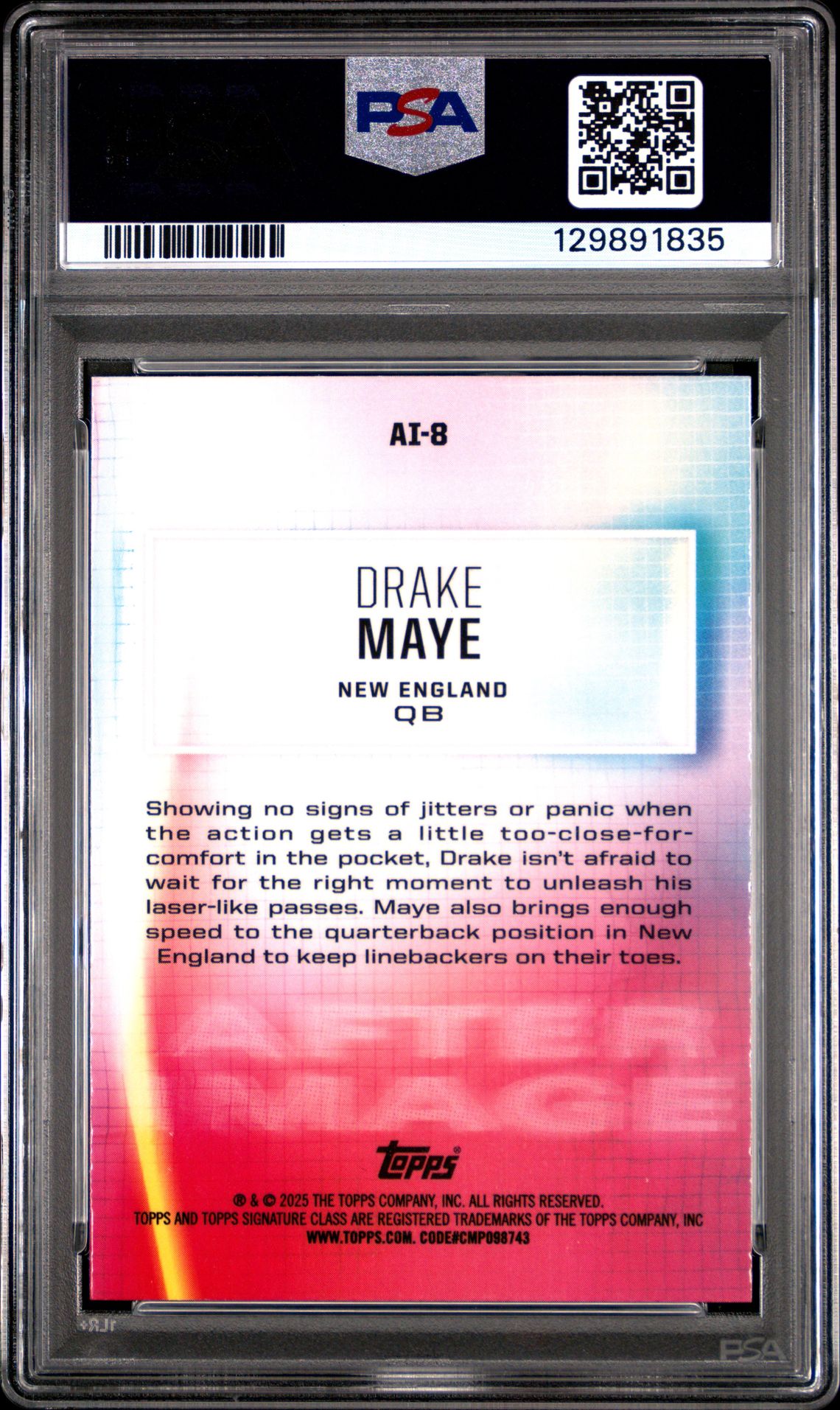 2024 Topps Signature Class After Image Drake Maye #Ai8 Mint 9 back