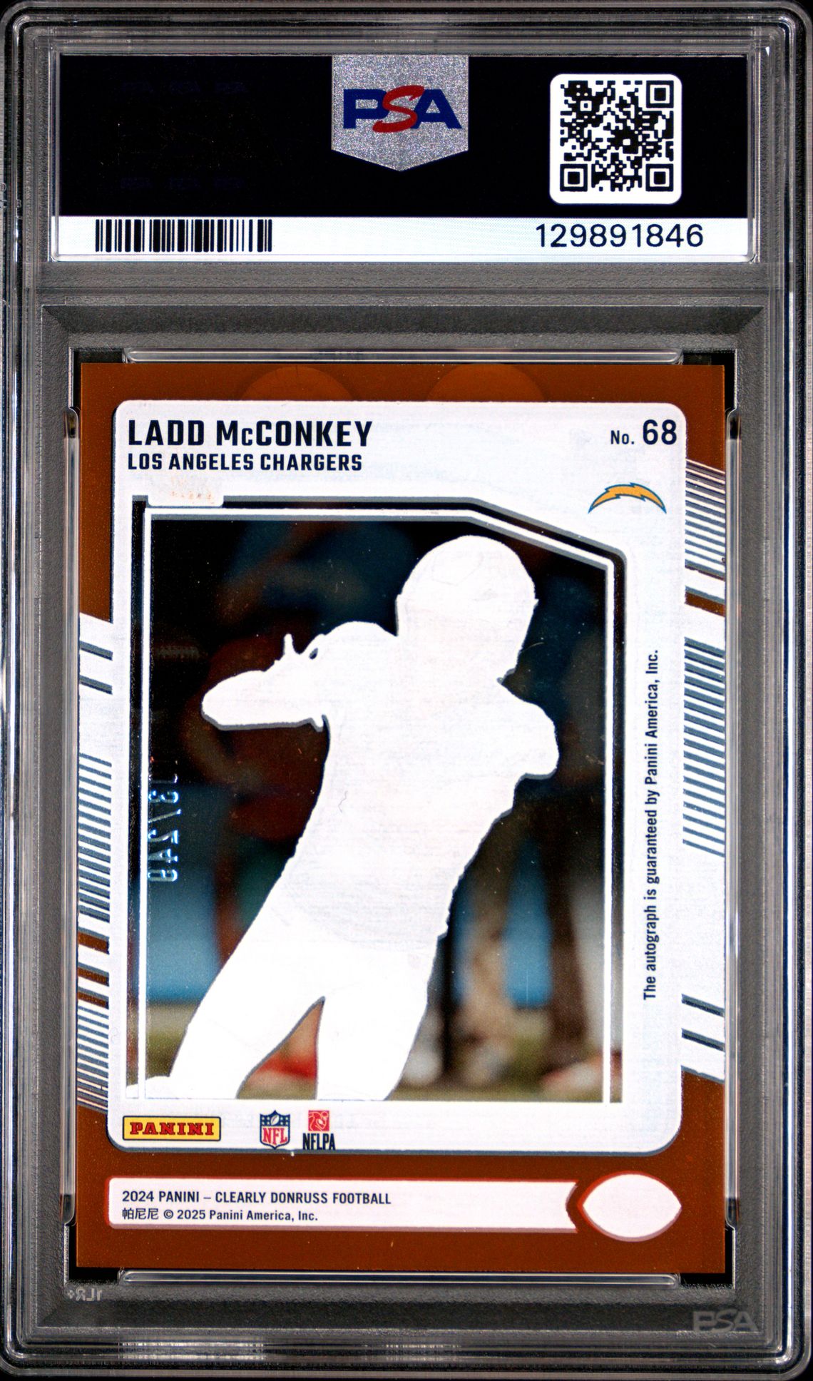 2024 Panini Clearly Donruss Ladd Mcconkey #68 (Autograph-Orange) Mint 9 back