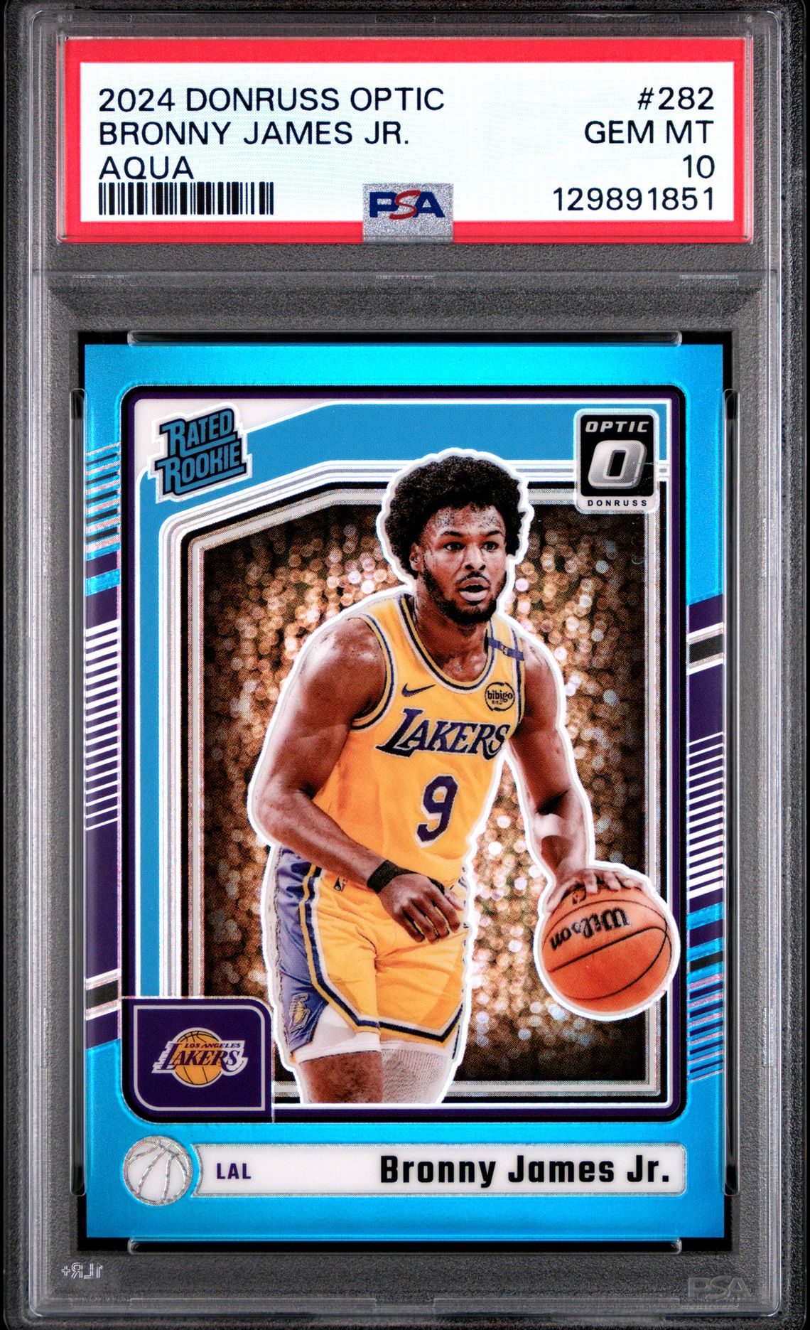 2024 Panini Donruss Optic Bronny James Jr. #282 (Aqua) Gem Mt 10 front