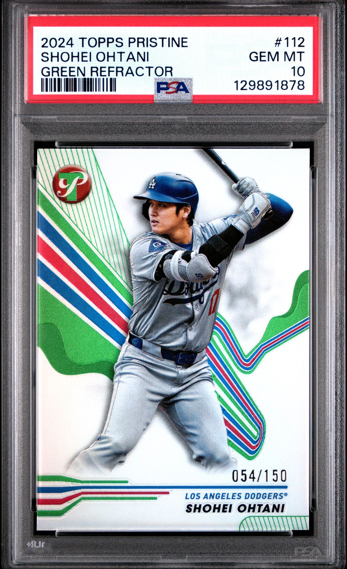 2024 Topps Pristine Shohei Ohtani #112 (Green Refractor) Gem Mt 10 front