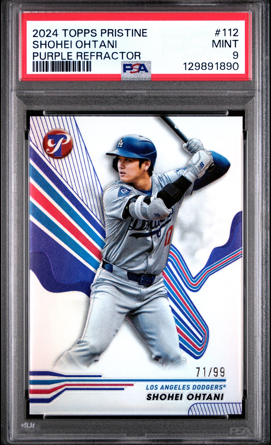 2024 Topps Pristine Shohei Ohtani #112 (Purple Refractor) Mint 9 front