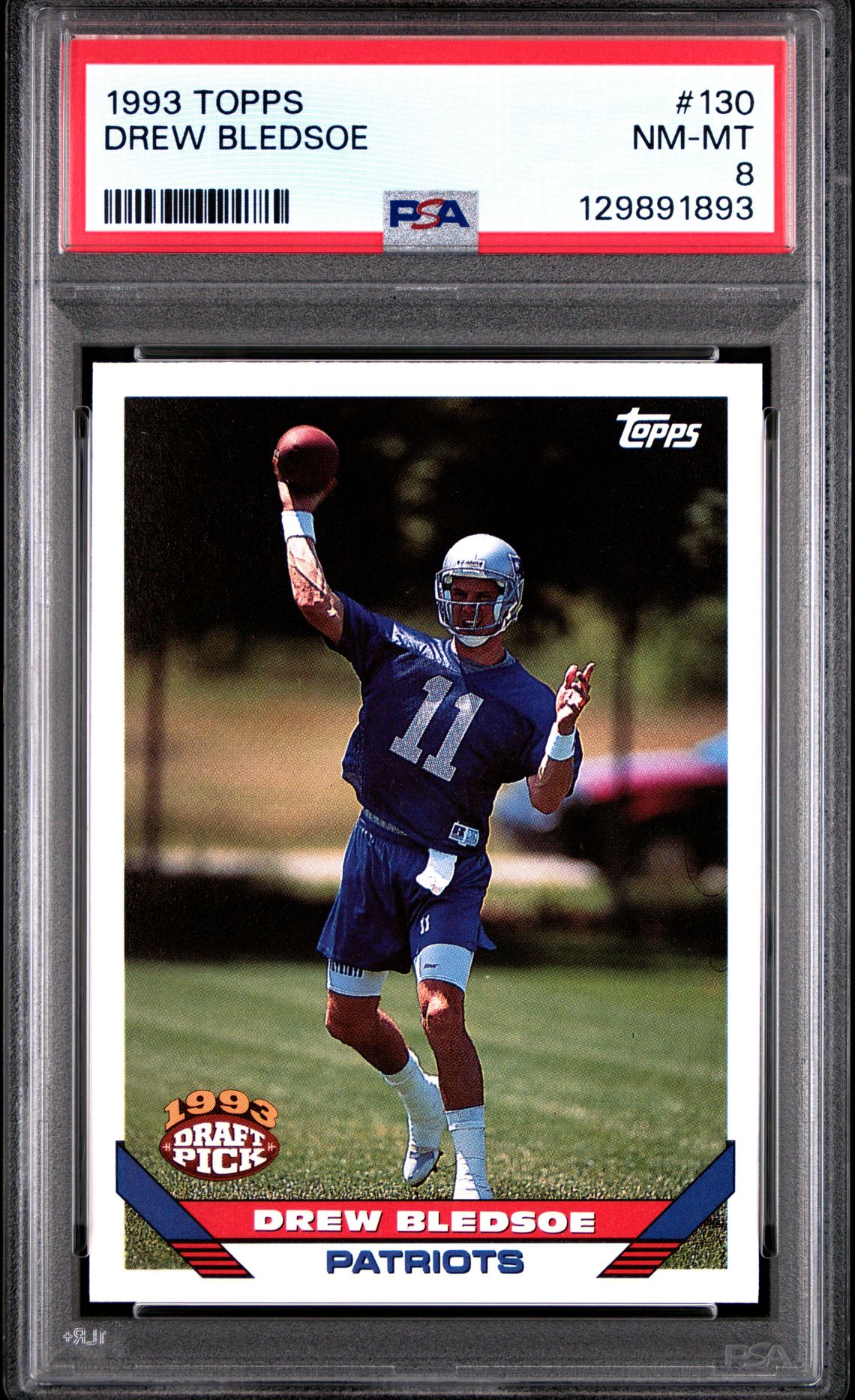 1993 Topps Drew Bledsoe #130 Nm-Mt 8 front