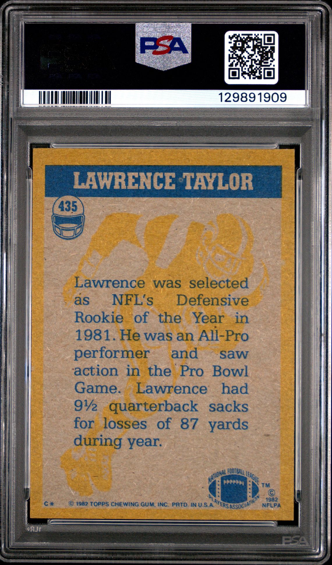 1982 Topps Lawrence Taylor #435 Nm-Mt 8 back