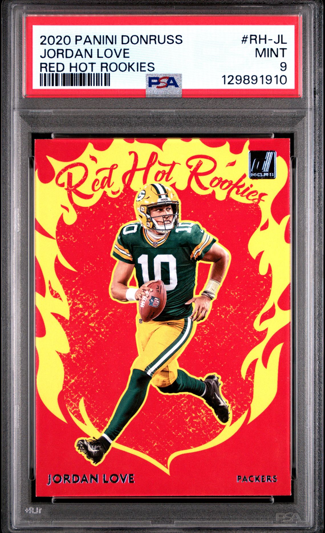 2020 Panini Donruss Red Hot Rookies Jordan Love #Rh-Jl (Red Hot Rookies) Mint 9 front