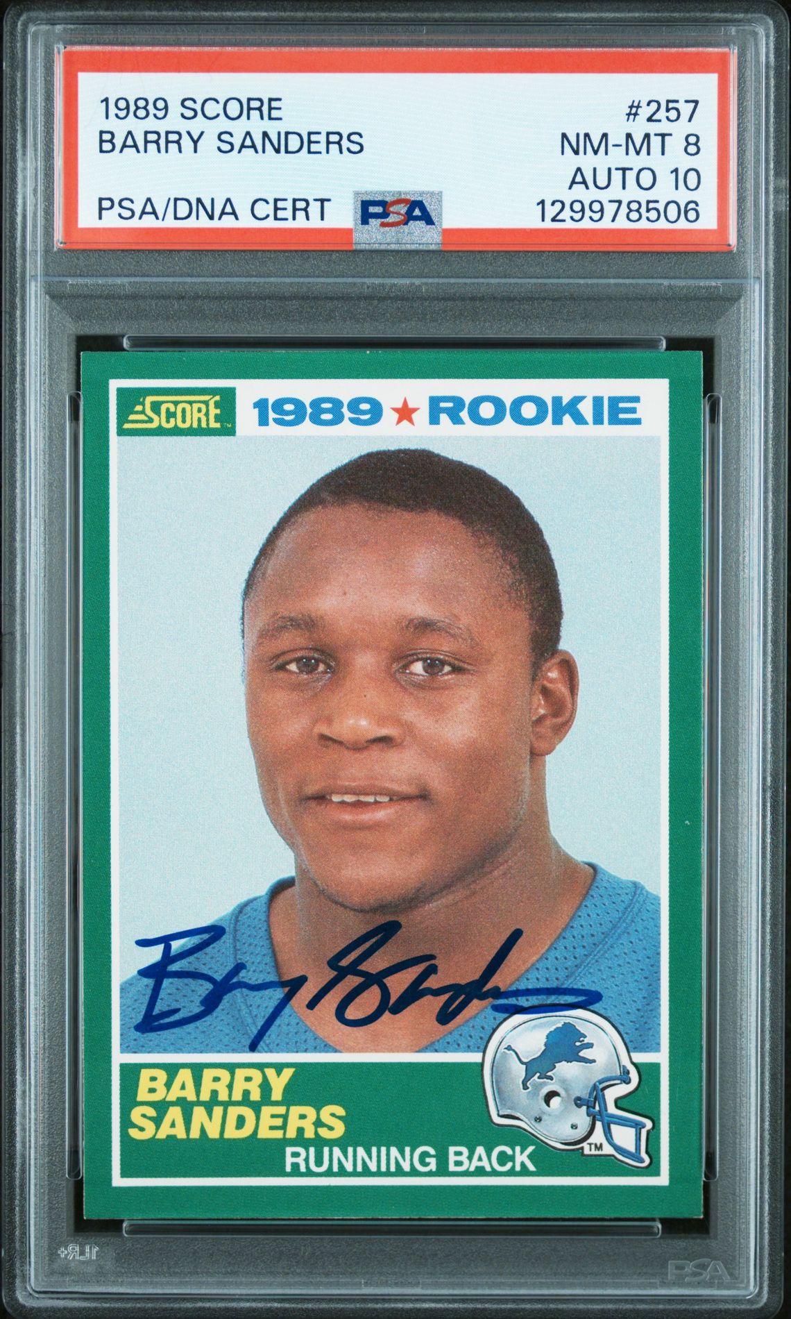 1989 Score Barry Sanders #257 Nm-Mt 8 front