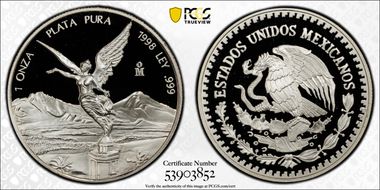 1998-Mo Onza Libertad Ag PR69DCAM