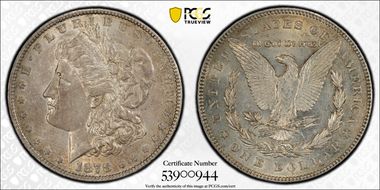 1878 7/8TF $1 Strong AU55