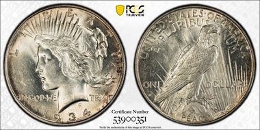 1934-D $1 AU58