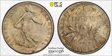 1919 50C Gad-420 F-190 MS63