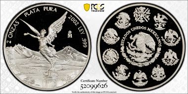 2001-Mo 2 Onza Libertad Ag PR69DCAM