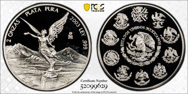 2003-Mo 2 Onza Libertad Ag PR68DCAM