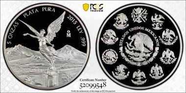2015-Mo 5 Onza Libertad Ag PR69DCAM