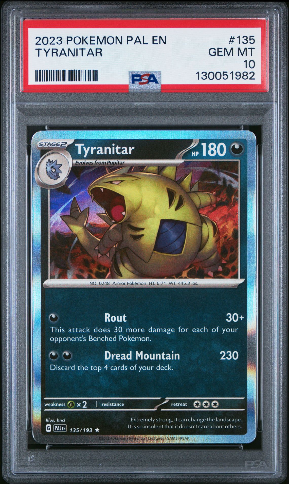 2023 Pokemon Paldea Evolved #135 Tyranitar front