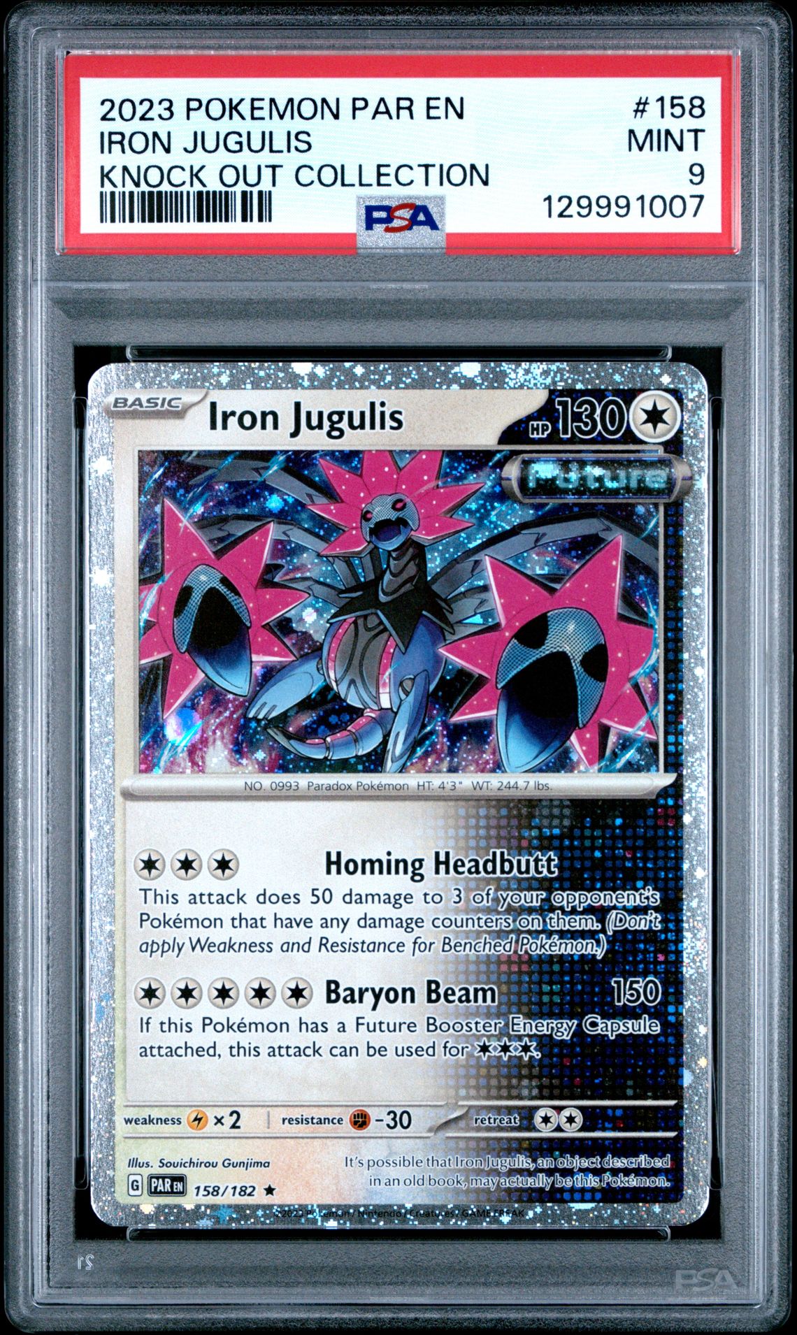 2023 Pokemon POKEMON PAR EN-PARADOX RIFT KNOCK OUT COLLECTION #158 Iron Jugulis front