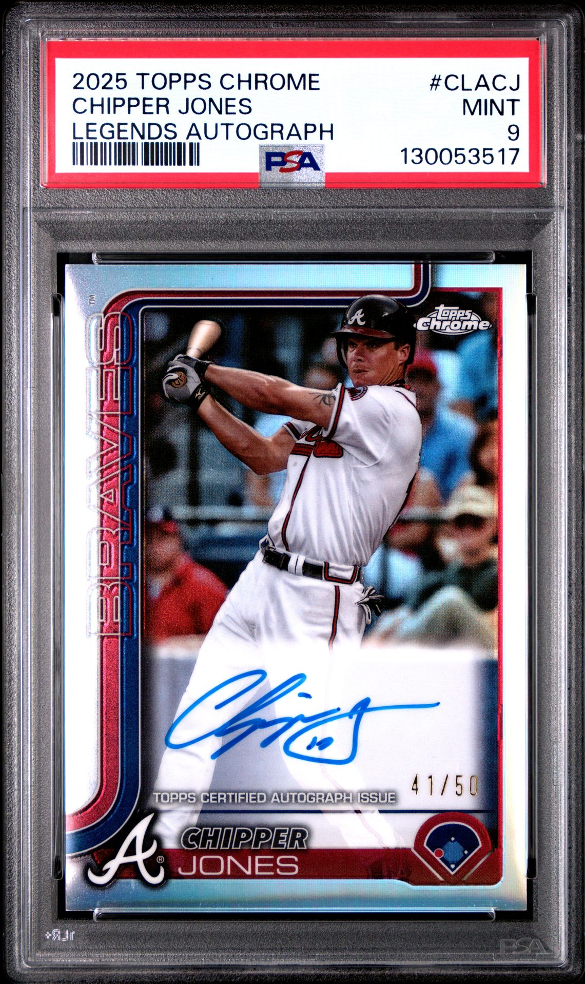2025 Topps TOPPS CHROME LEGEND AUTOGRAPHS #CLACJ Chipper Jones front